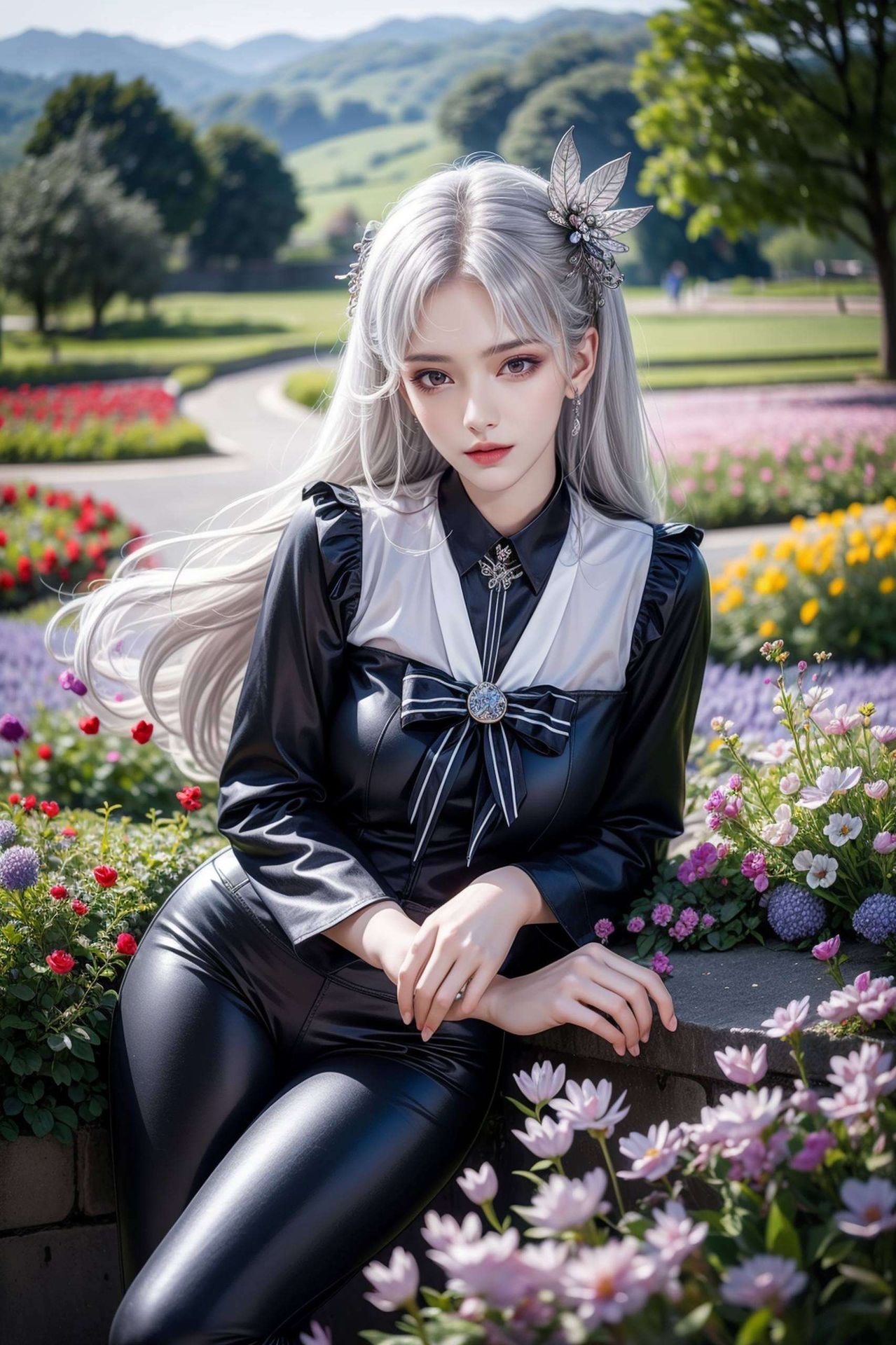 映衬出AI美女的清新脱俗令人陶醉