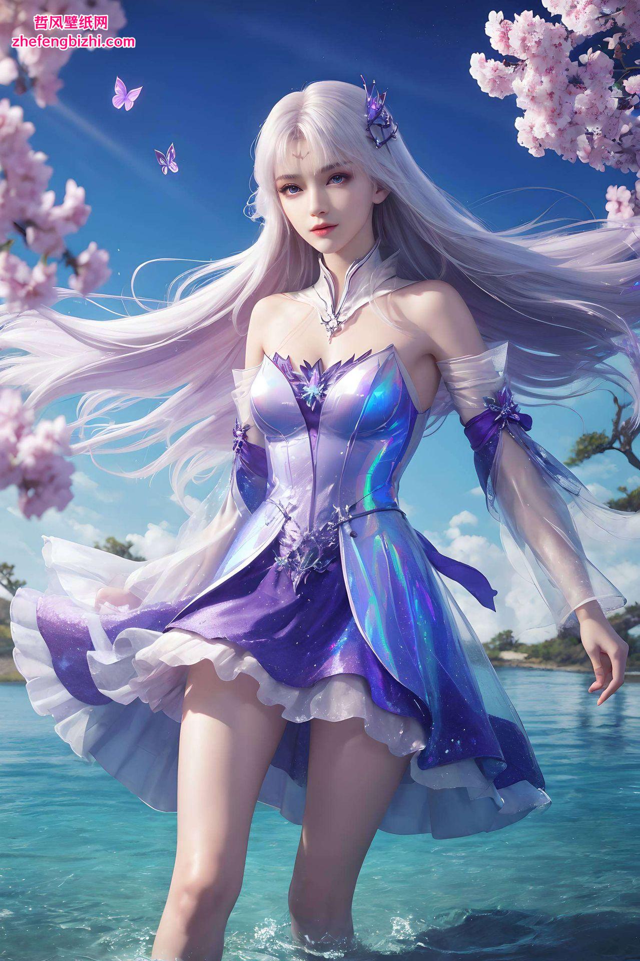 细腻笔触描绘出她的柔美风姿打造这款东方元素满满的护眼壁纸