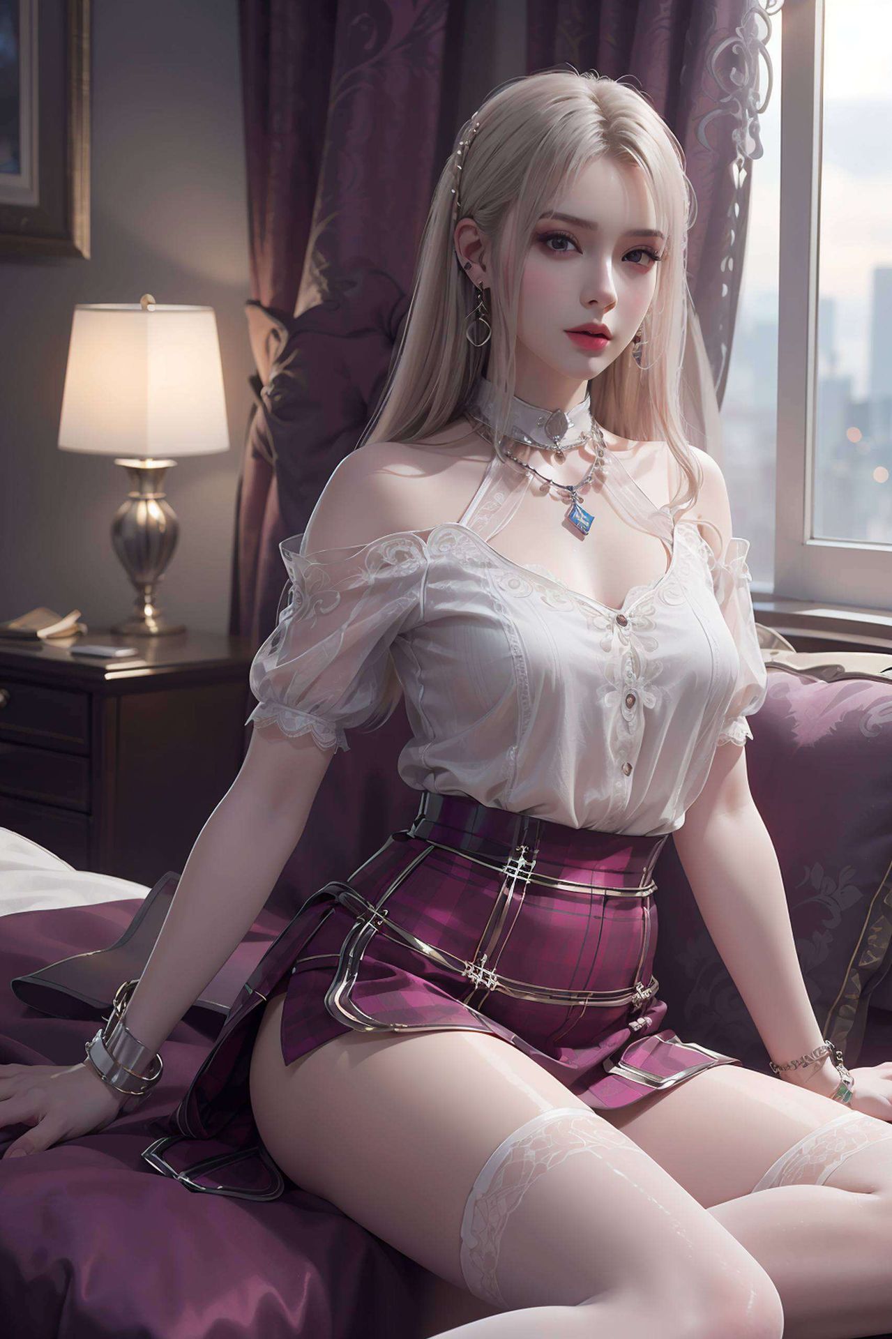 白色长裙随风轻舞展现唯美风采