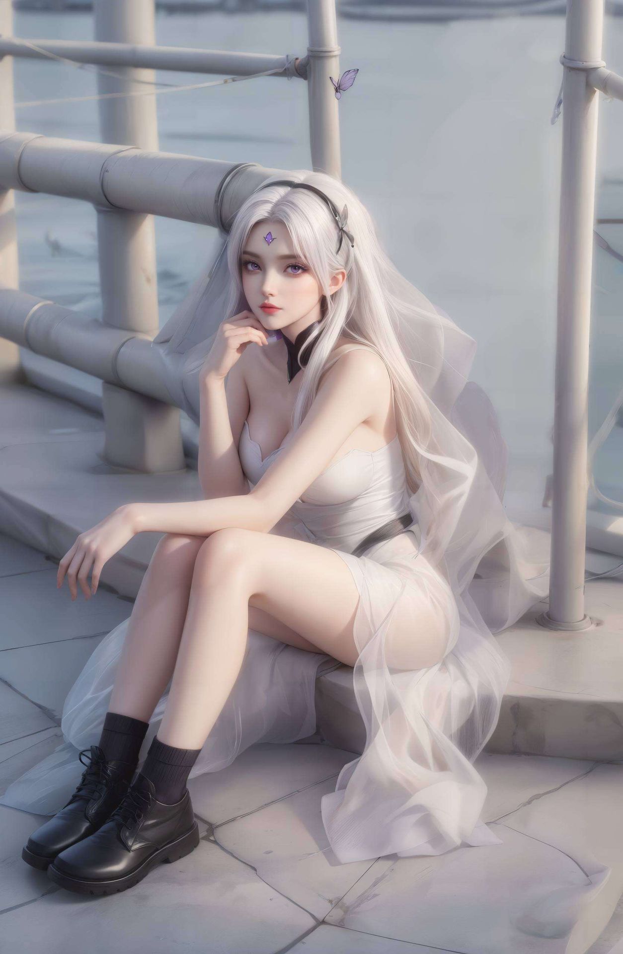 小医仙壁纸手机图片：这款国漫女生抽象手机壁纸让她仿佛从手机中跃然而出