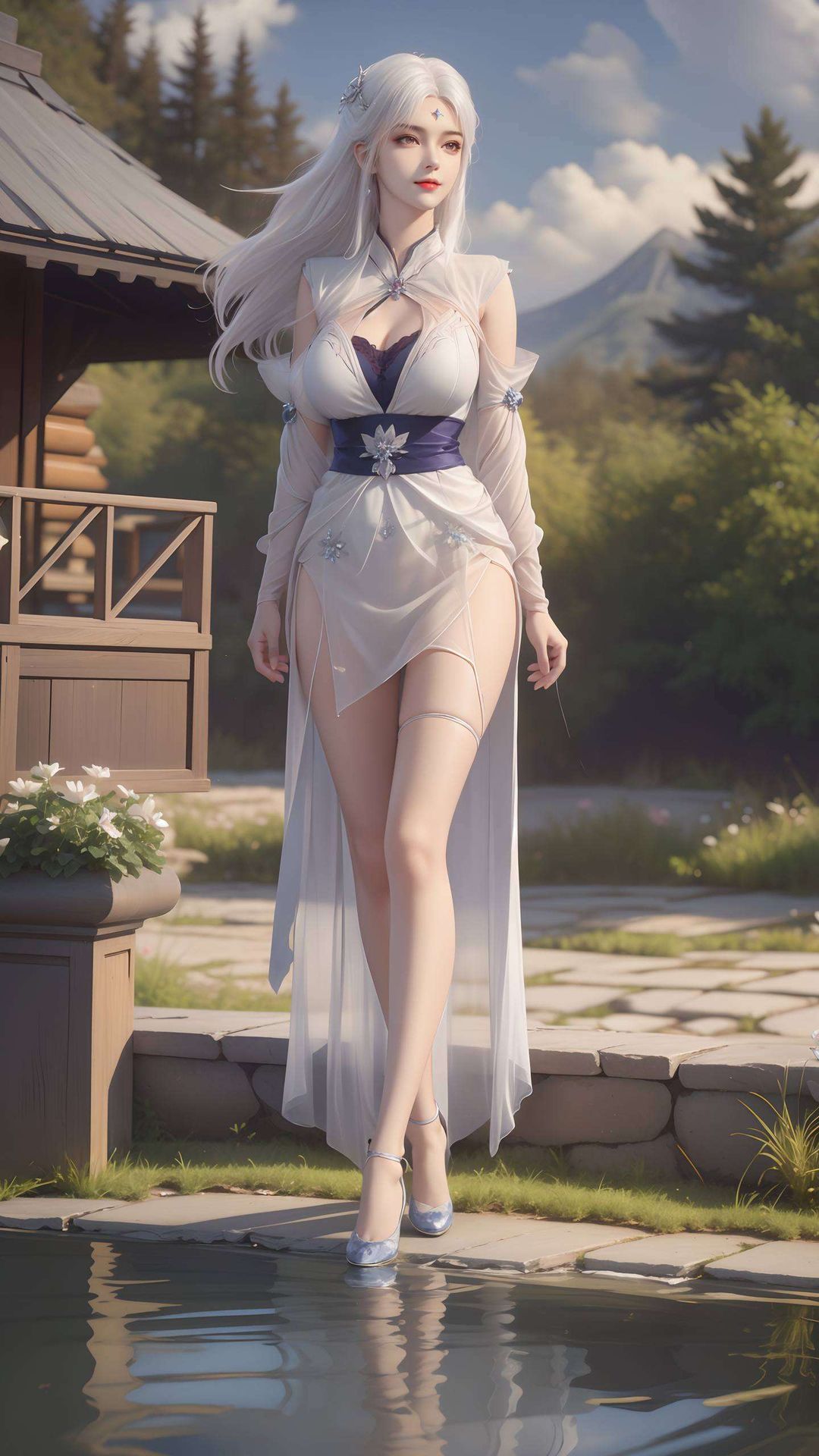 仿佛从古典油画中走出她婉约动人