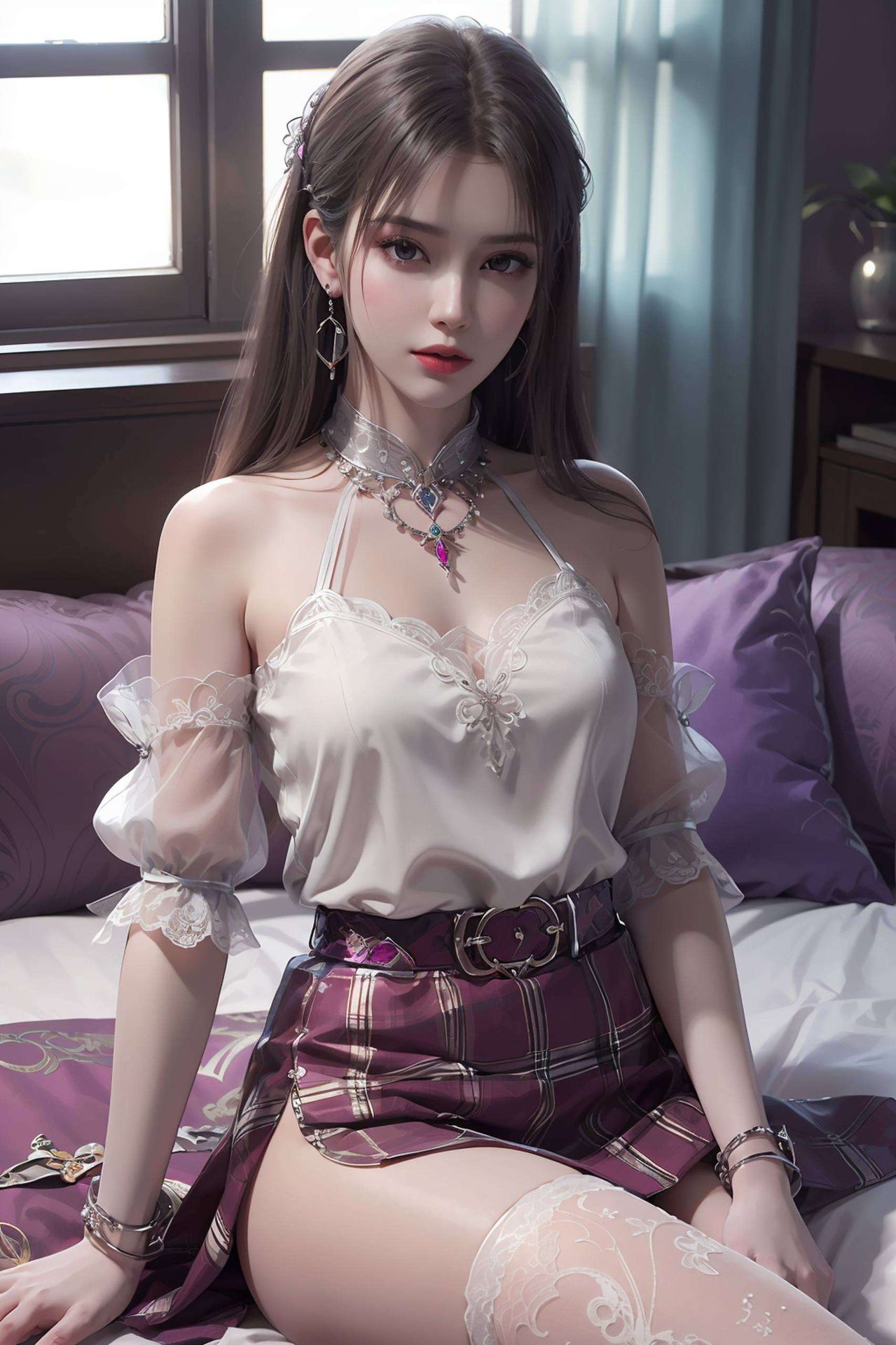 极简风格中透出一抹清新雅致这款高清AI人物神态素材壁纸