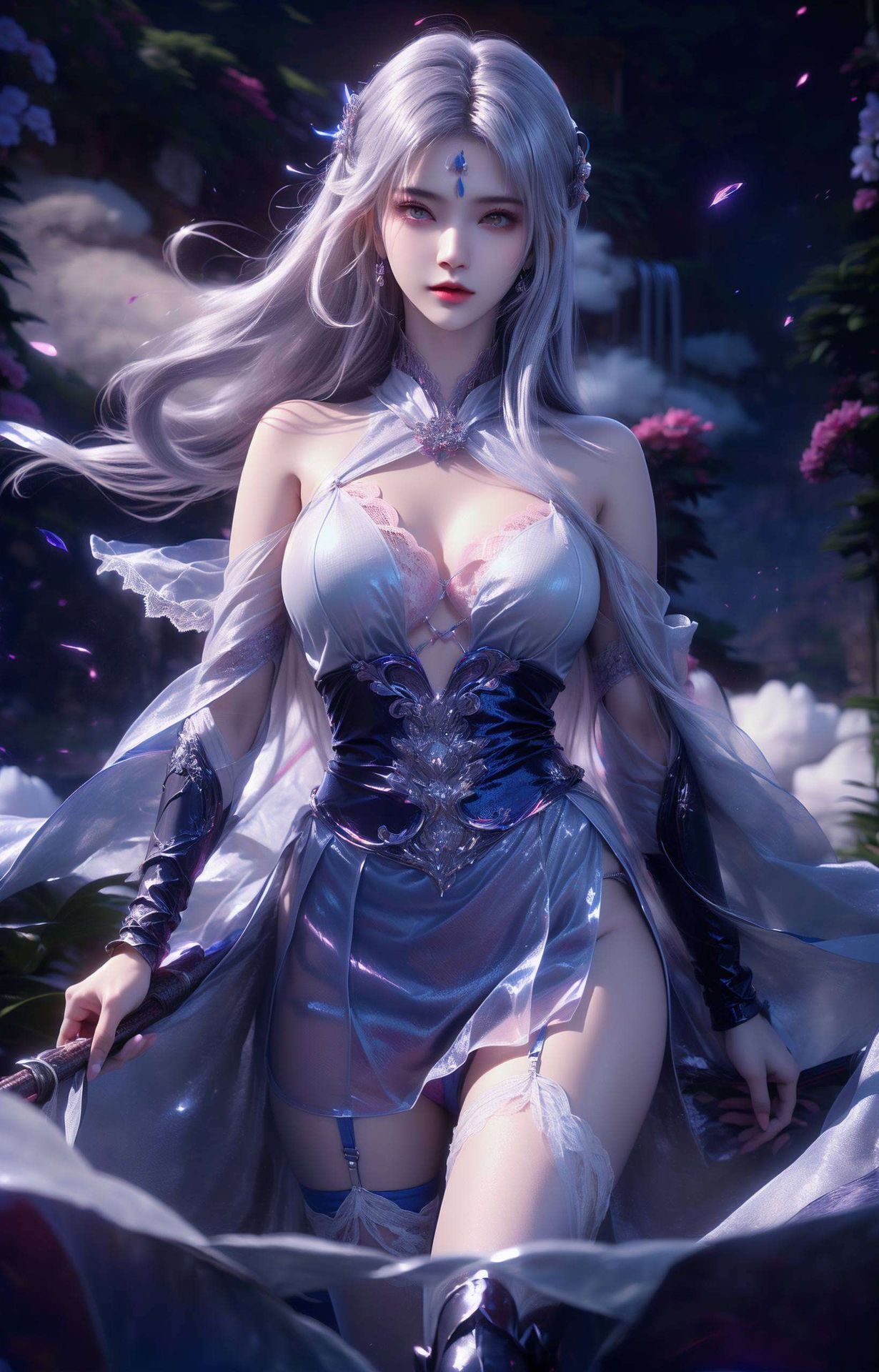 婉约飘逸她身着古典华服