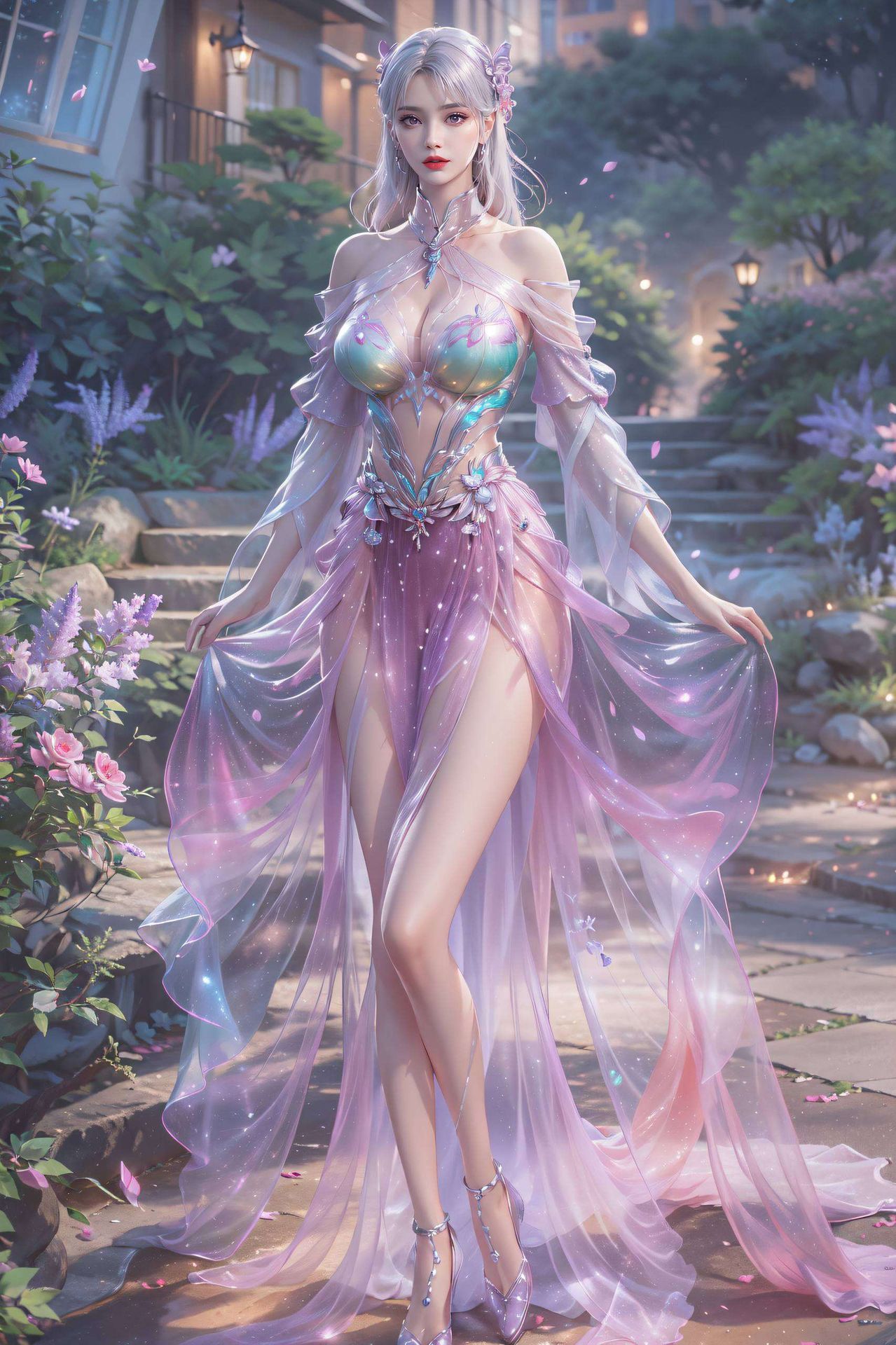 这款炫彩壁纸棋盘格手机国漫美女1920x1080壁纸高清画质