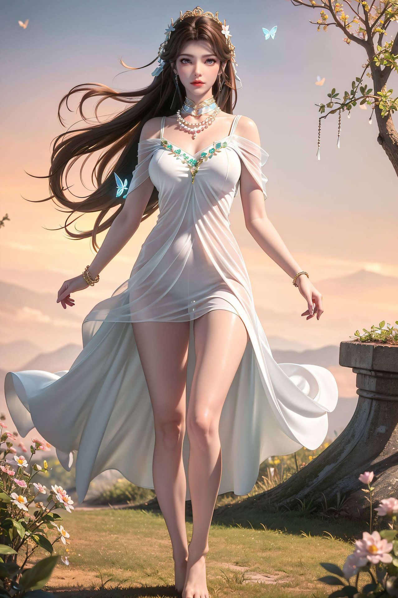 细腻笔触与高清画质相得益彰以丝绒般的质感描绘了动漫美女溪幼琴的优雅体态