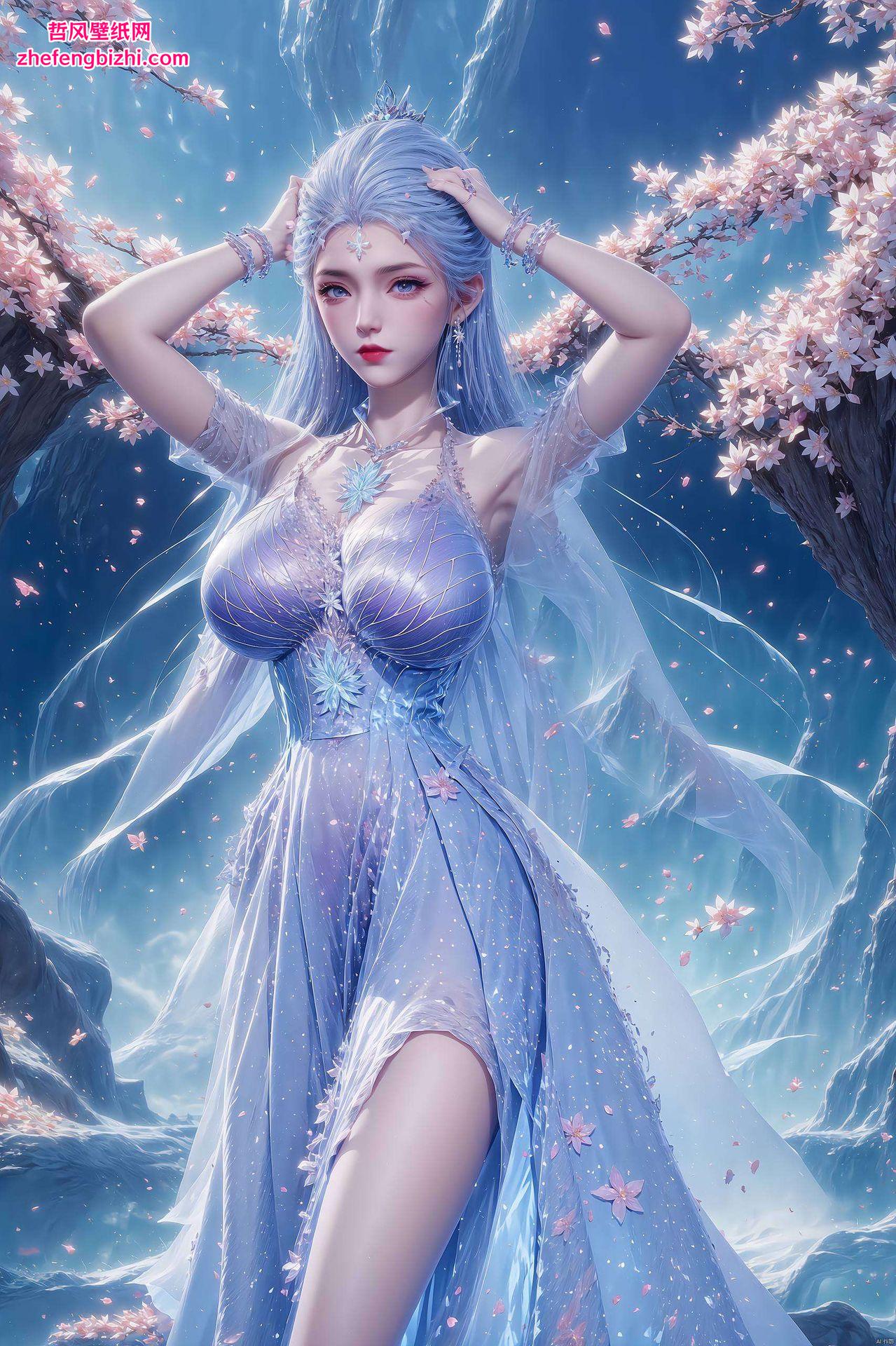 以AI绘画的精湛技艺国漫女神的倩影跃然纸上