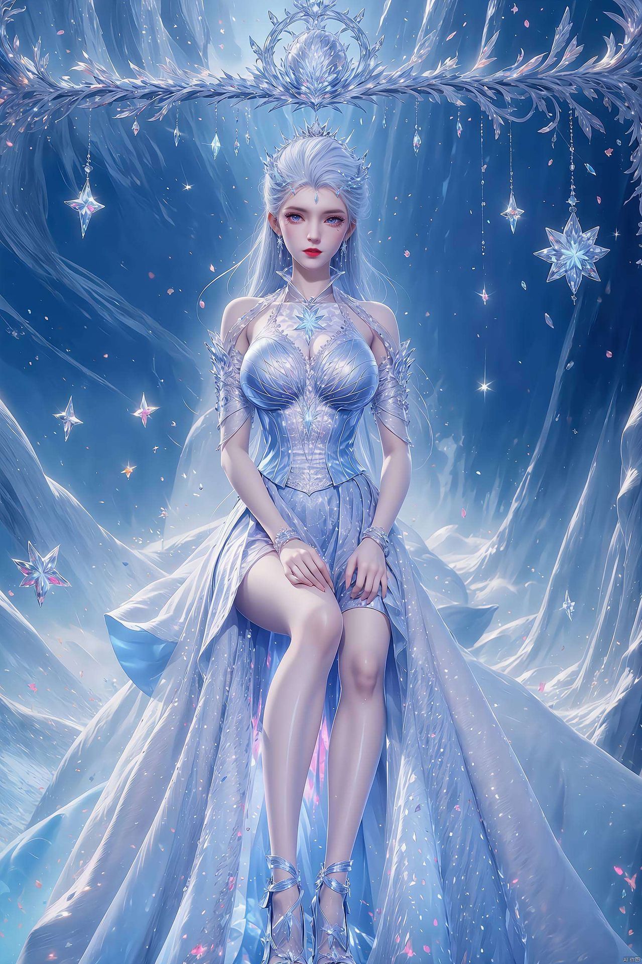 仿佛雪女舞动间国漫美女的古风气质尽显