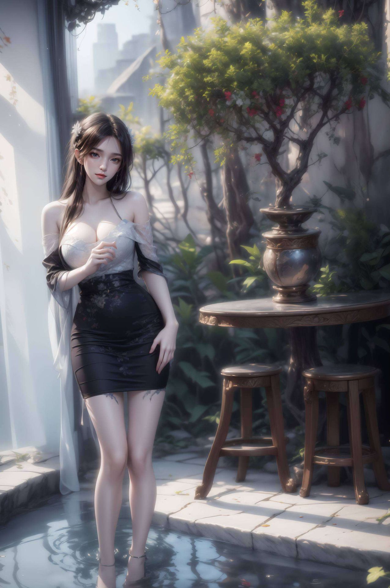 礼服图片为主题融合金属质感