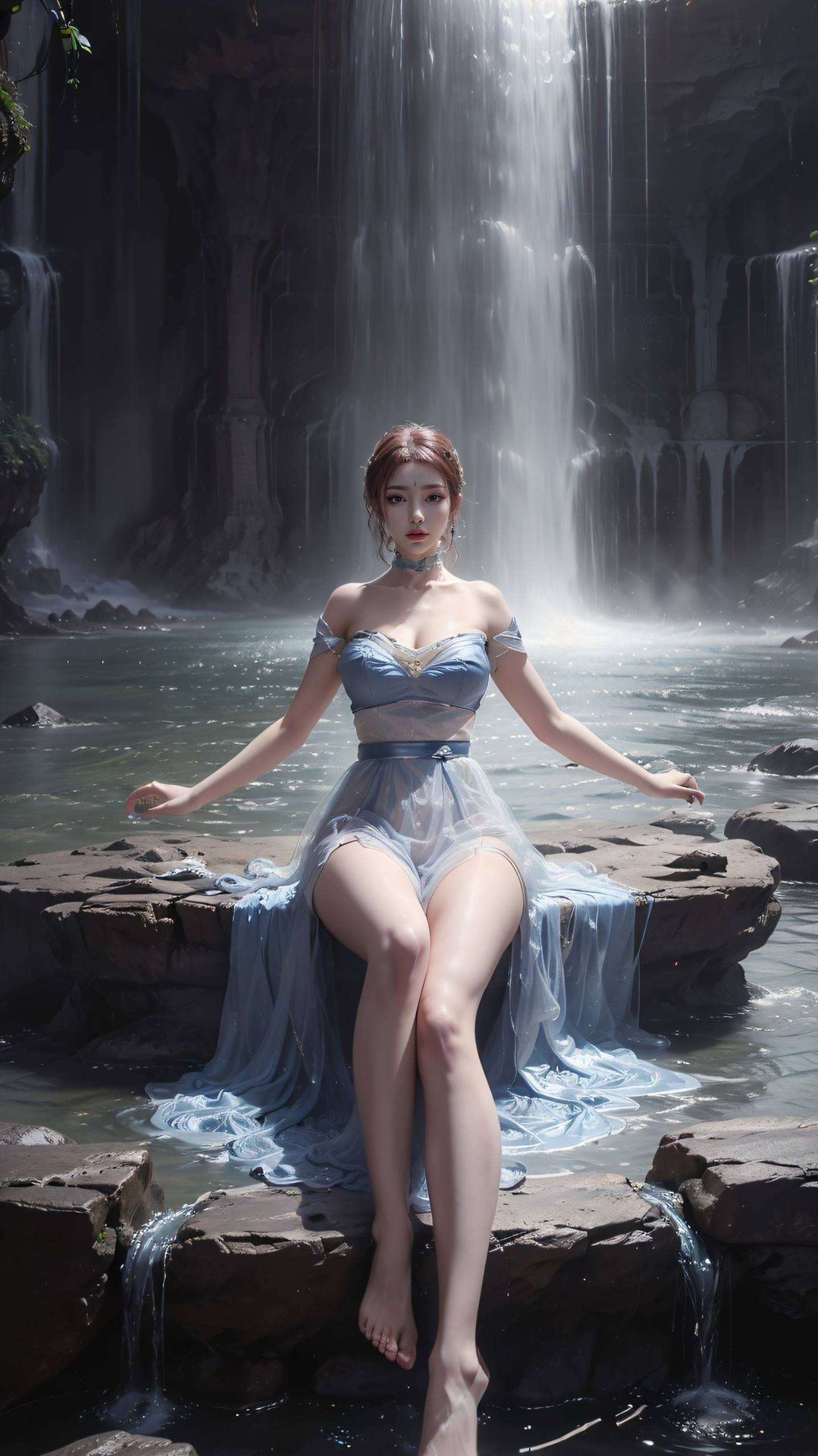 雅妃全身壁纸融合棋盘格电脑的科技感