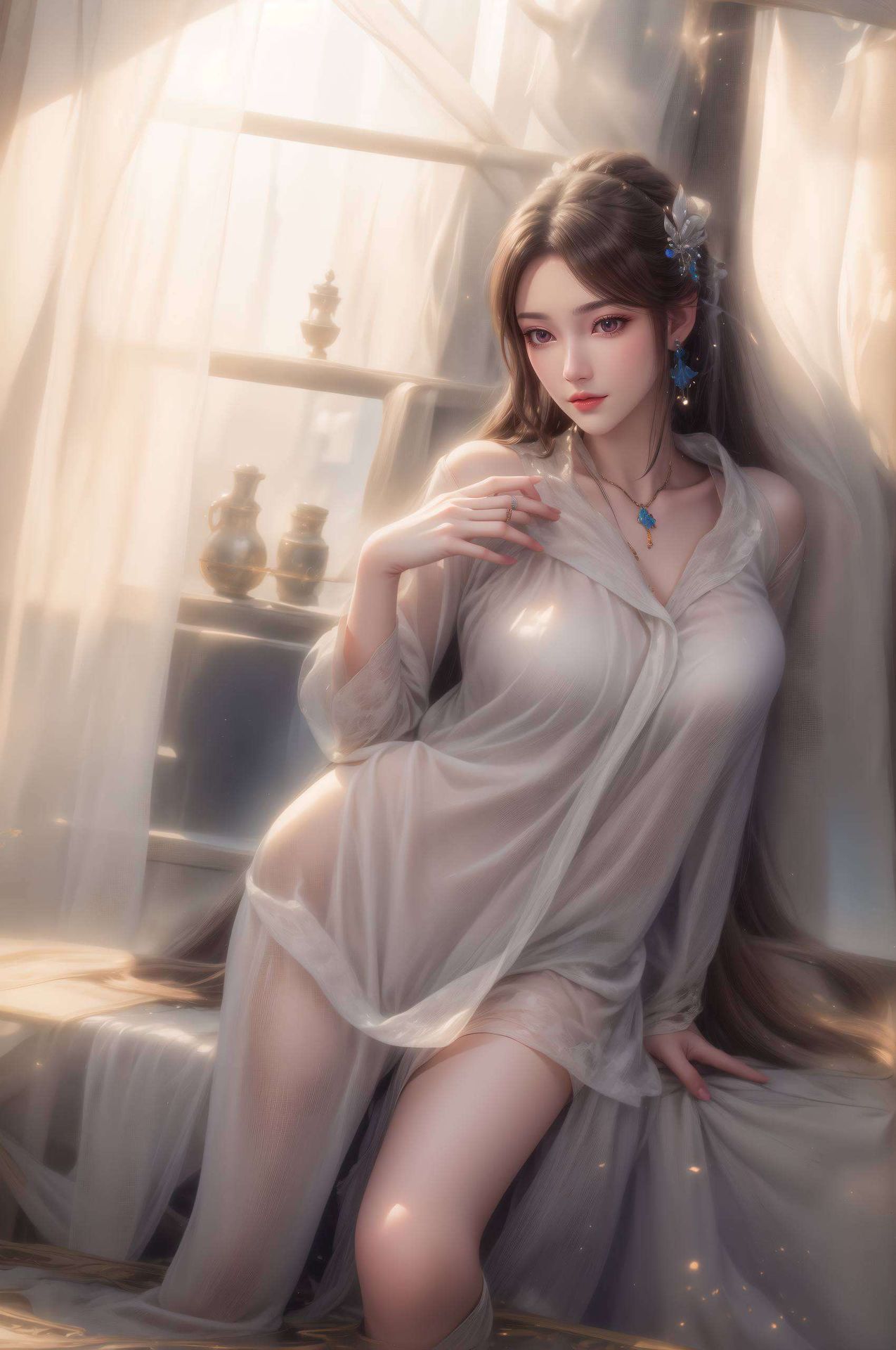 她的每一个动作都如壁纸般精致定格带你穿越虚拟与现实