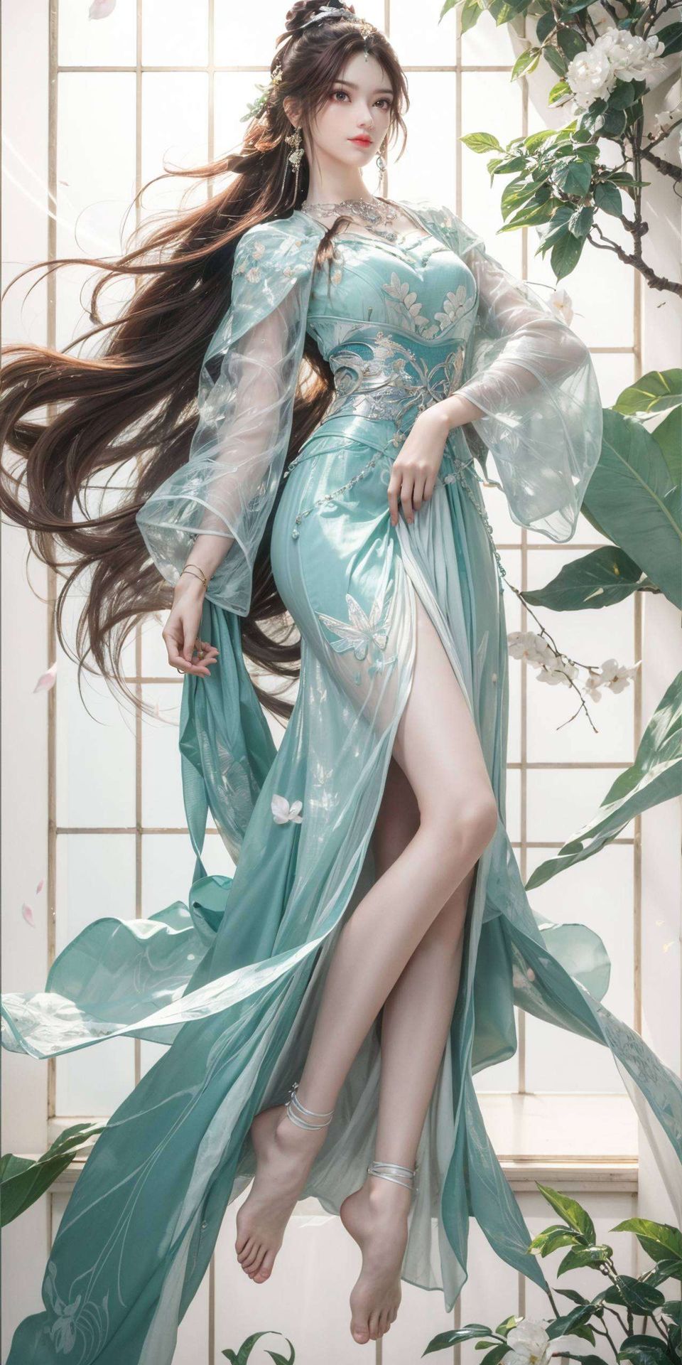 点亮你的电脑桌面国漫美女的精致五官、飘逸长发