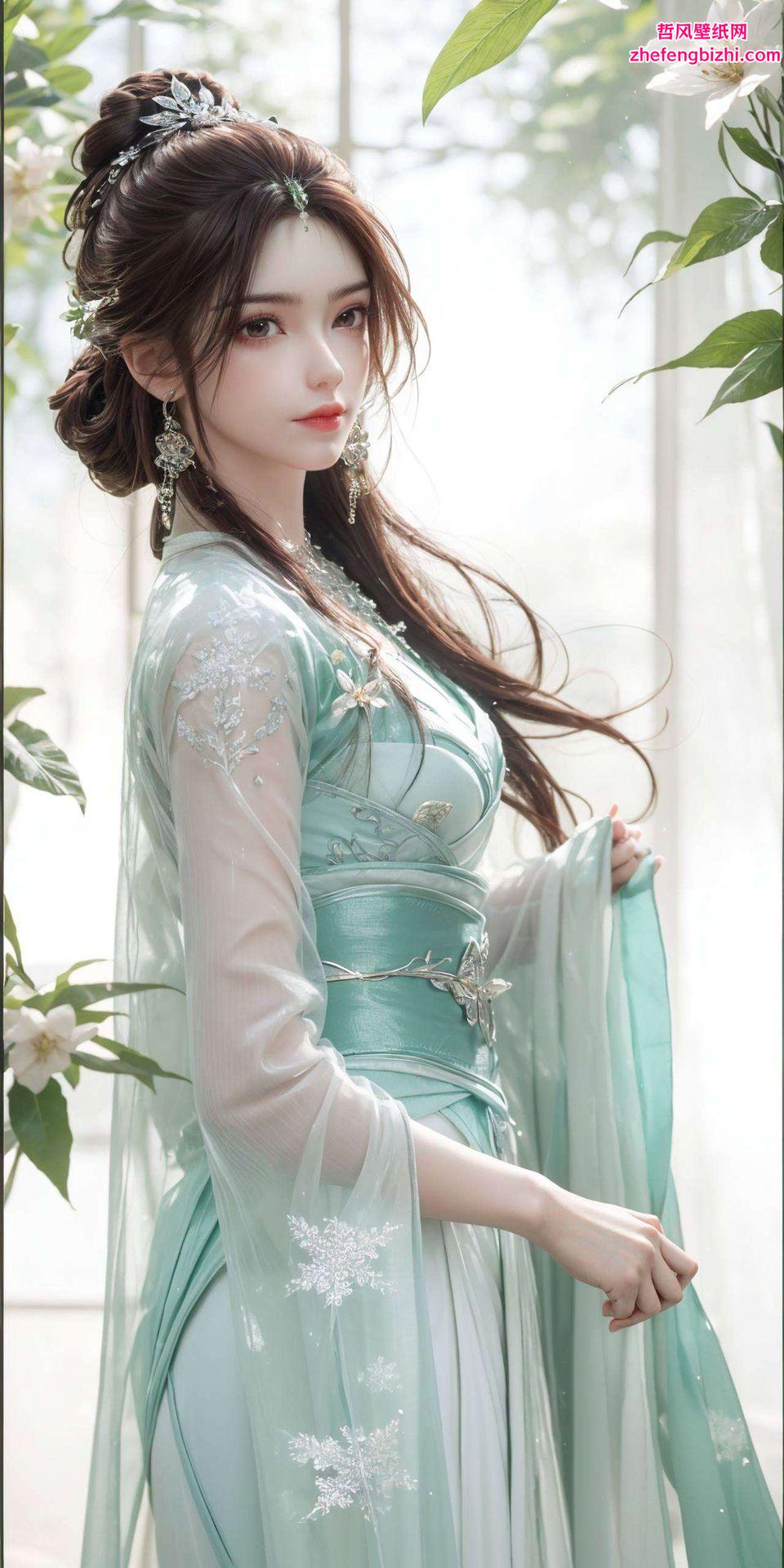 叶倾仙以其独特的清冷气质在这侘寂风格的国漫壁纸中