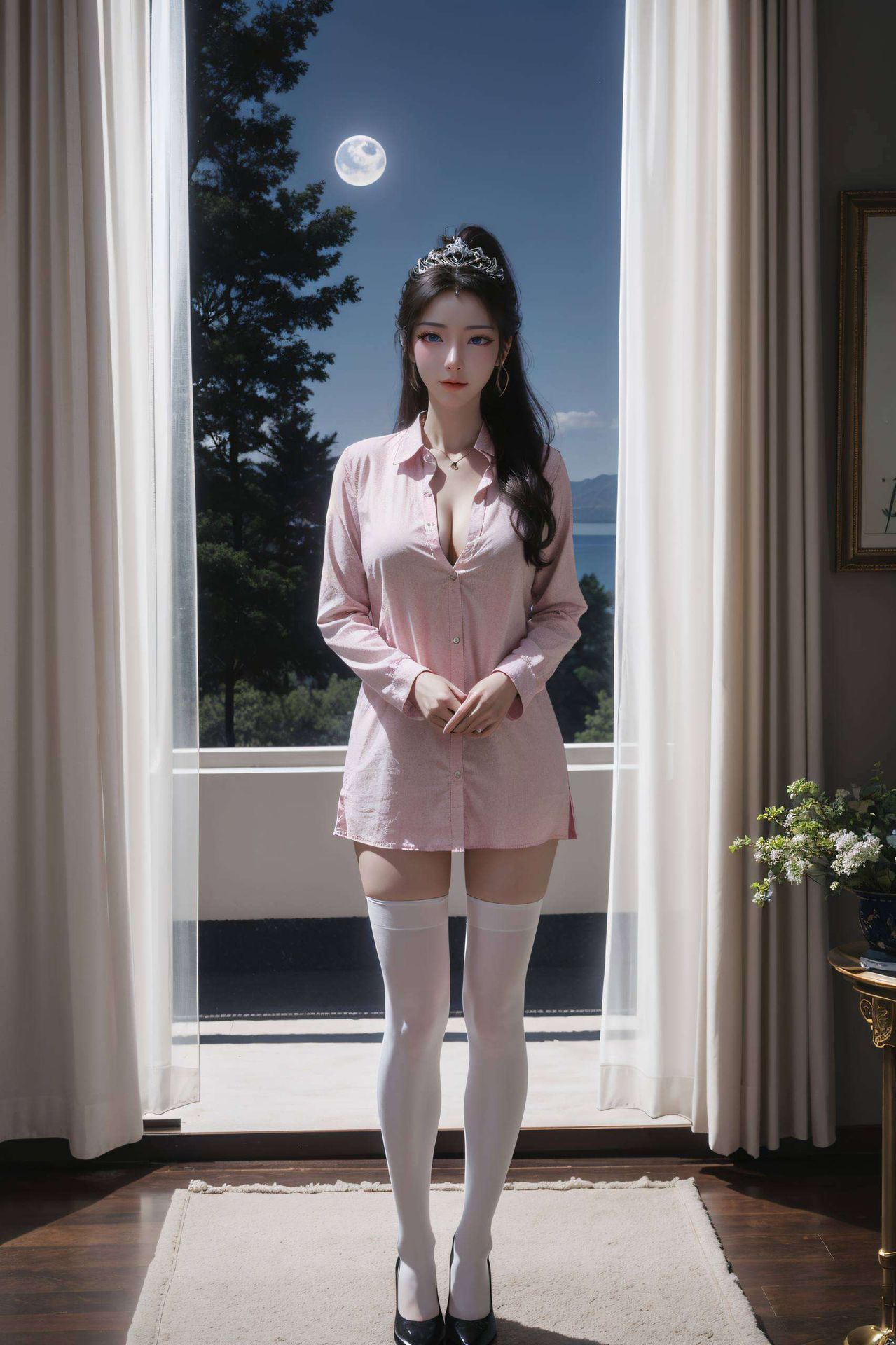 每一帧都是精致的艺术呈现邂逅国漫风华！这款AI国漫美女条纹超高清4K壁纸