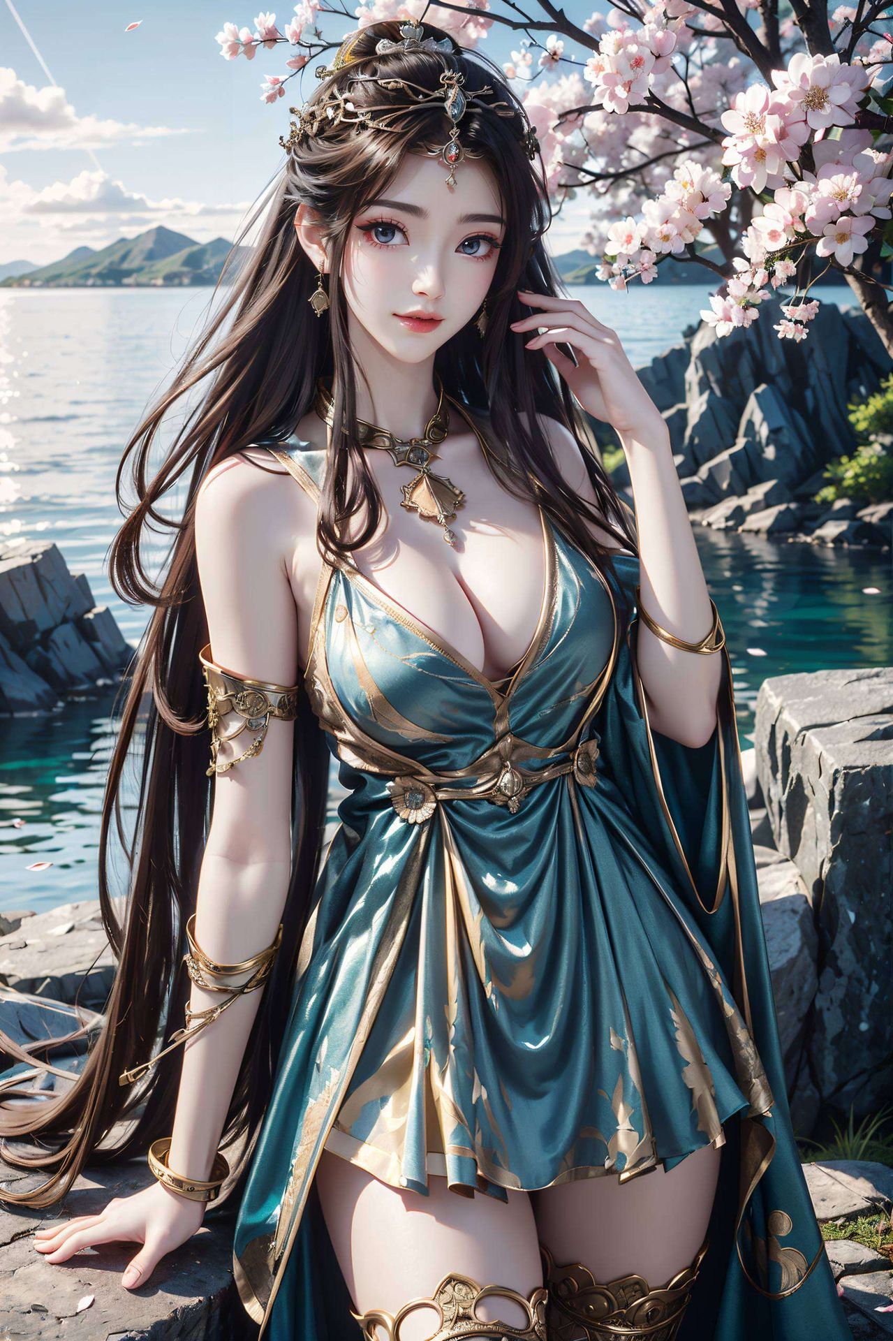 绘制一款融合国漫女神武瑶的可爱古装形象这款手绘Win10壁纸