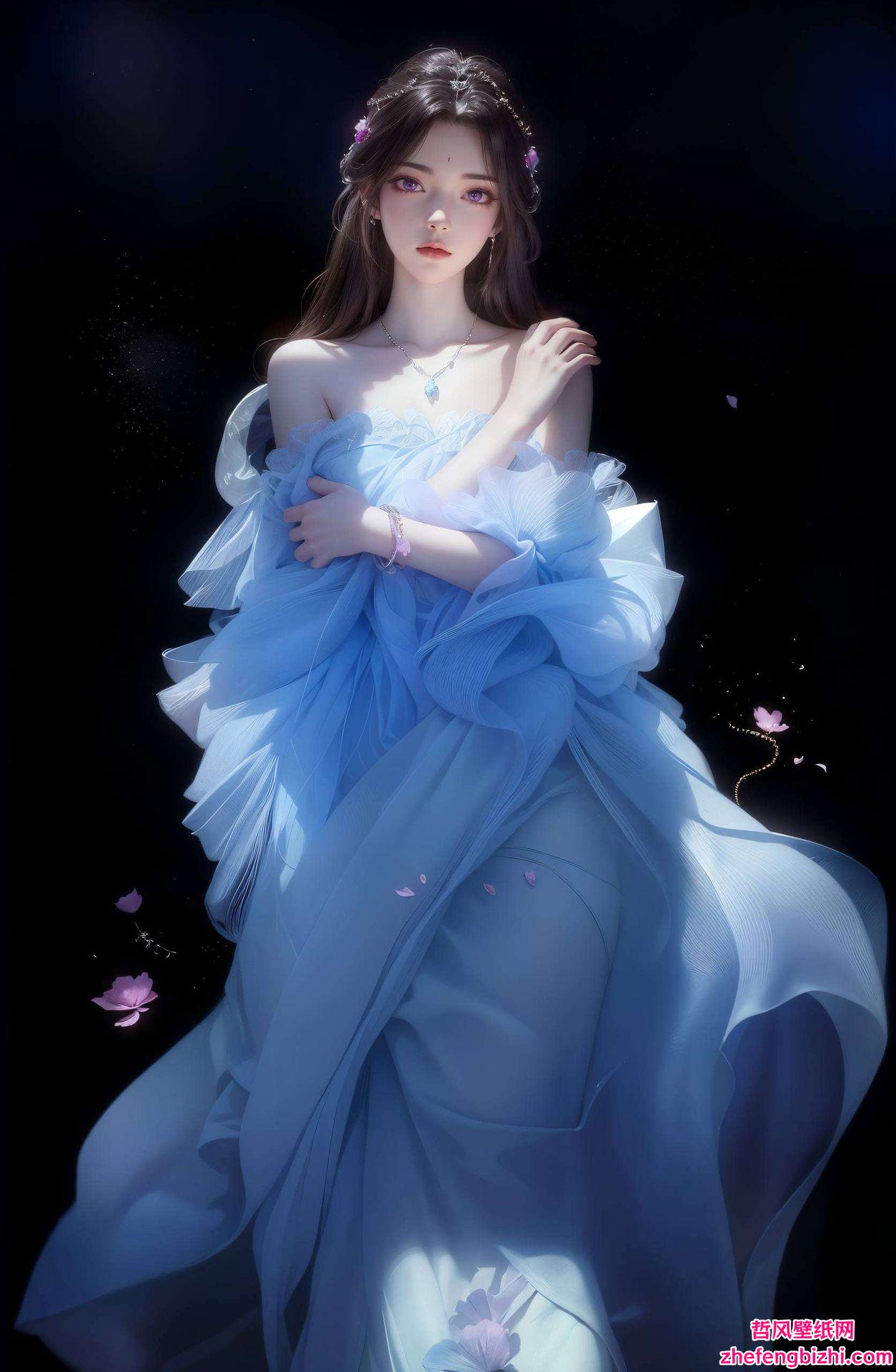 每一寸细节都精心描绘月婵壁纸拼接成一幅完美无瑕的美女古风画卷