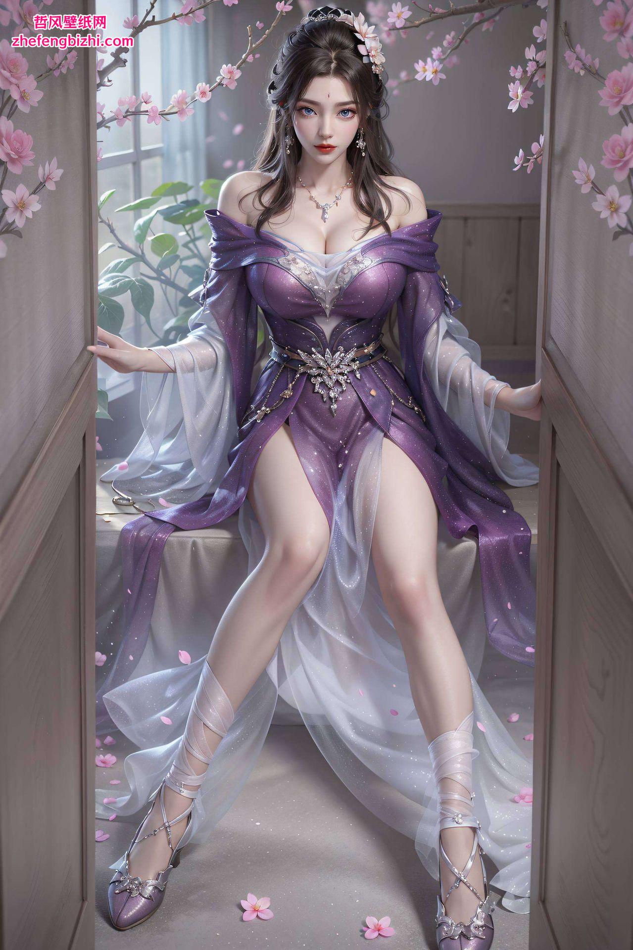 以月婵为主题的炫彩壁纸每一笔每一划都细腻入微