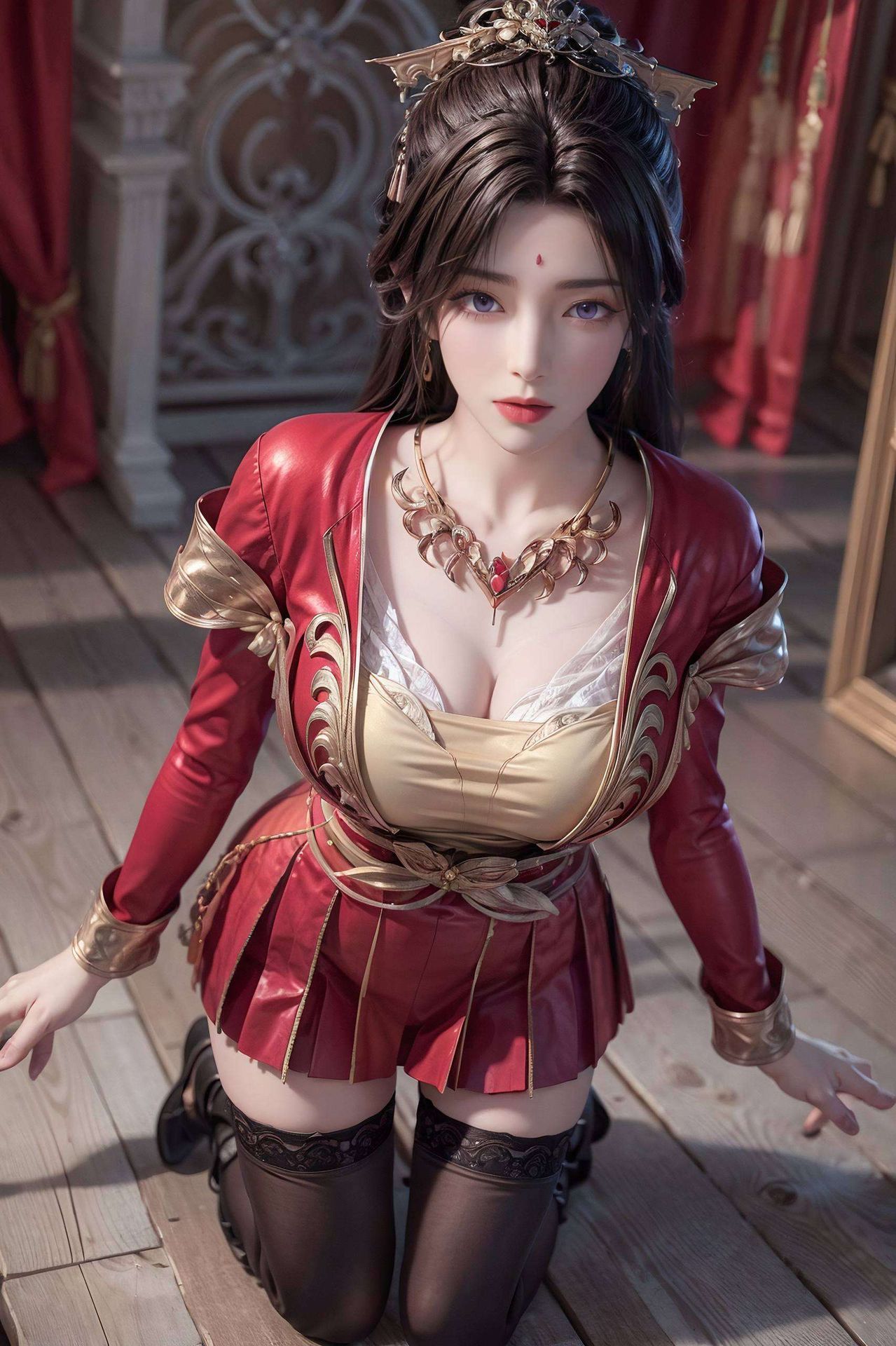 身着华美古风婚服石昊与月婵这对国漫界的金童玉女