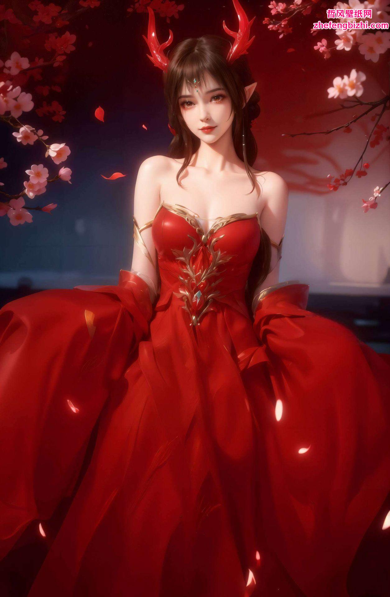 如梦如幻云落金色壁纸