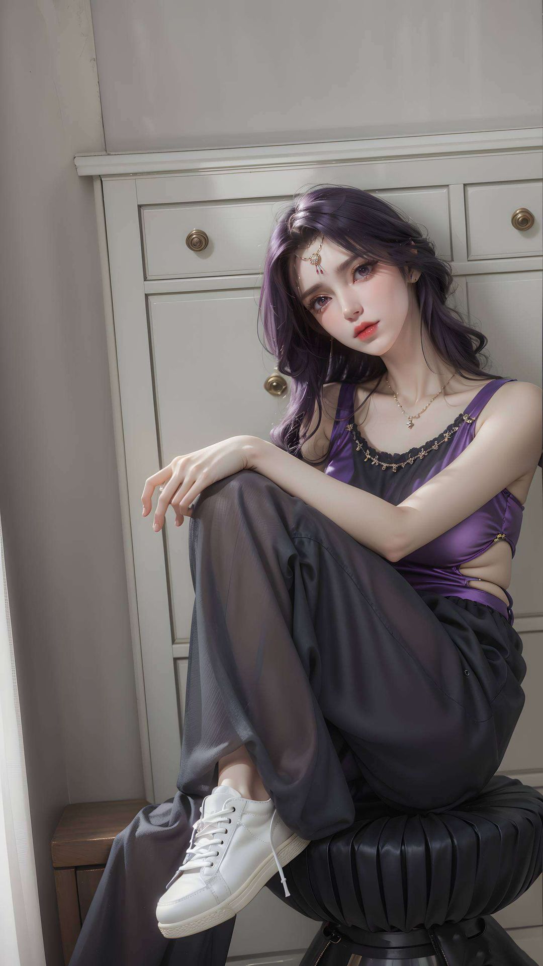 粉色调渲染出浪漫的氛围这款精美点阵平板国漫美女粉色壁纸