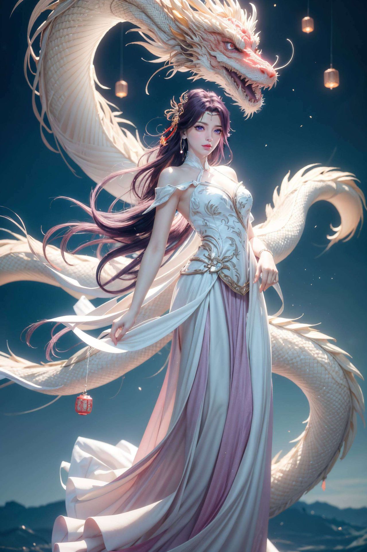 绚丽的民族图案映衬着两位角色的翩翩起舞这款云曦与清漪同框的Win10壁纸