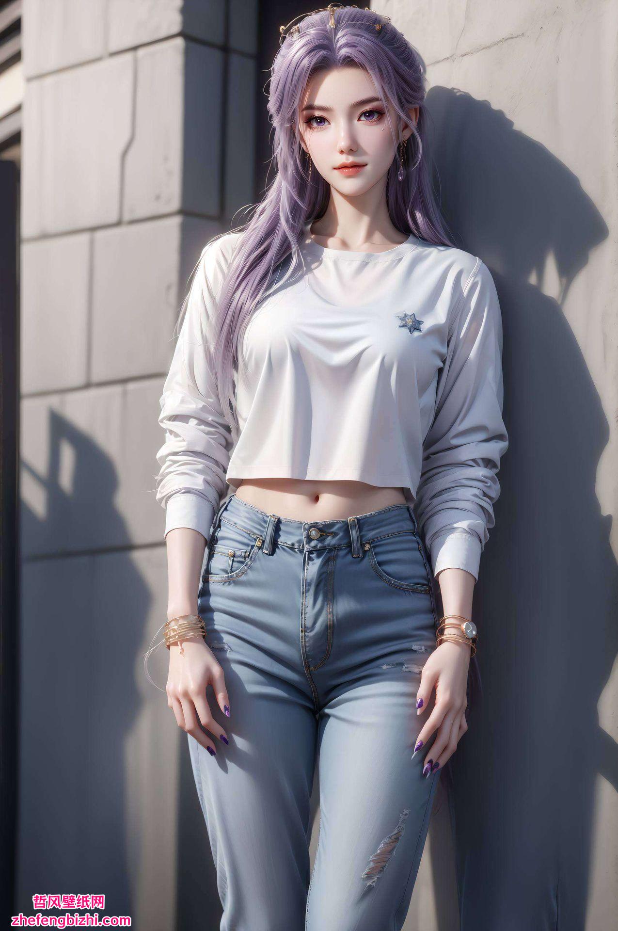 细腻笔触勾勒出国漫美女的独特魅力为你的电脑带来不规则的艺术美感