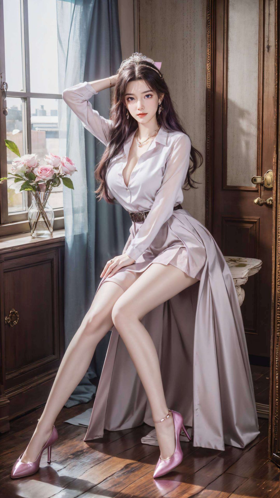 融入了活力四溢的元素这款AI绘画角色体态素材壁纸