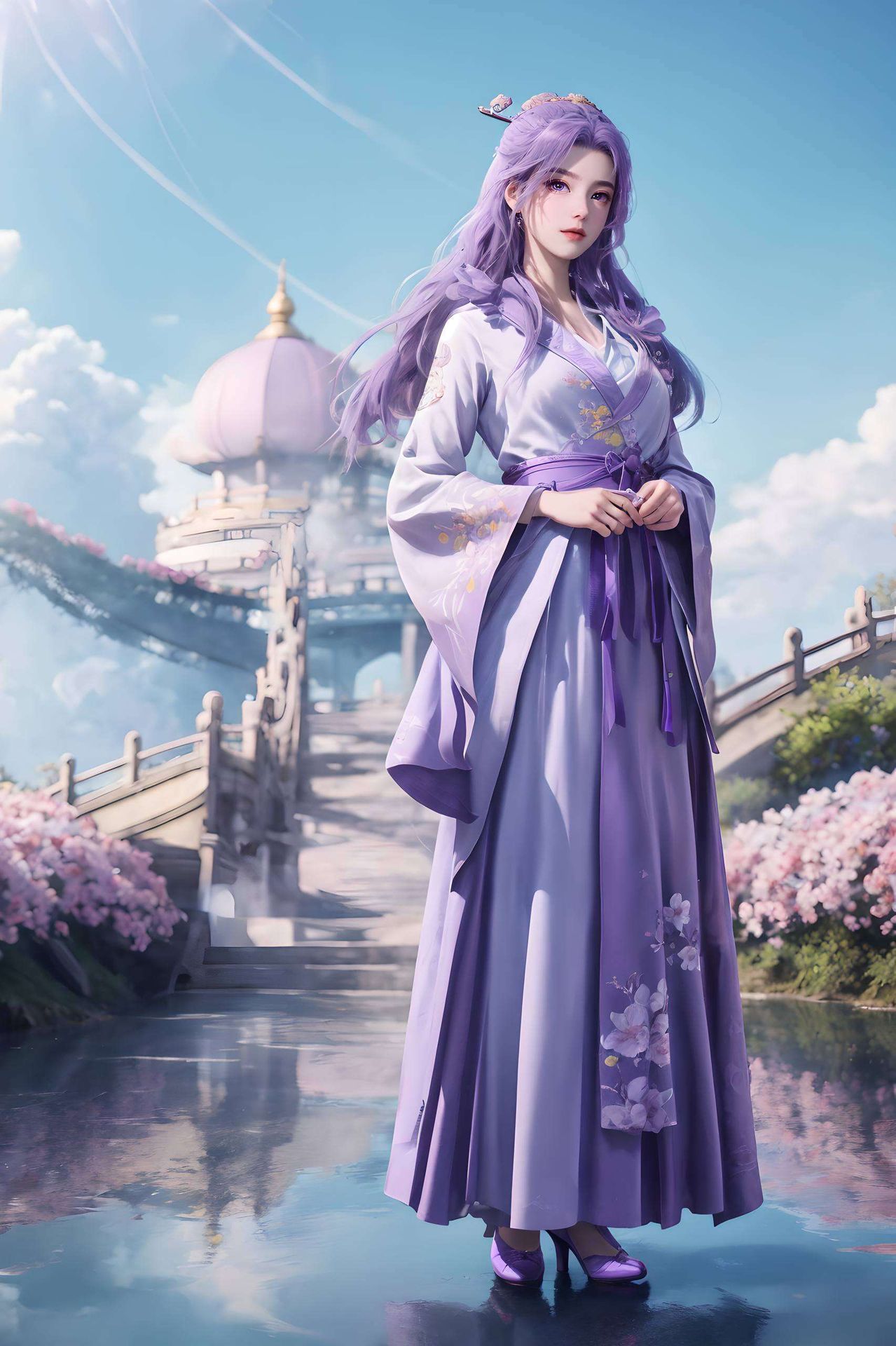 高清细腻这款超好看国漫女主AI金属质感安卓壁纸