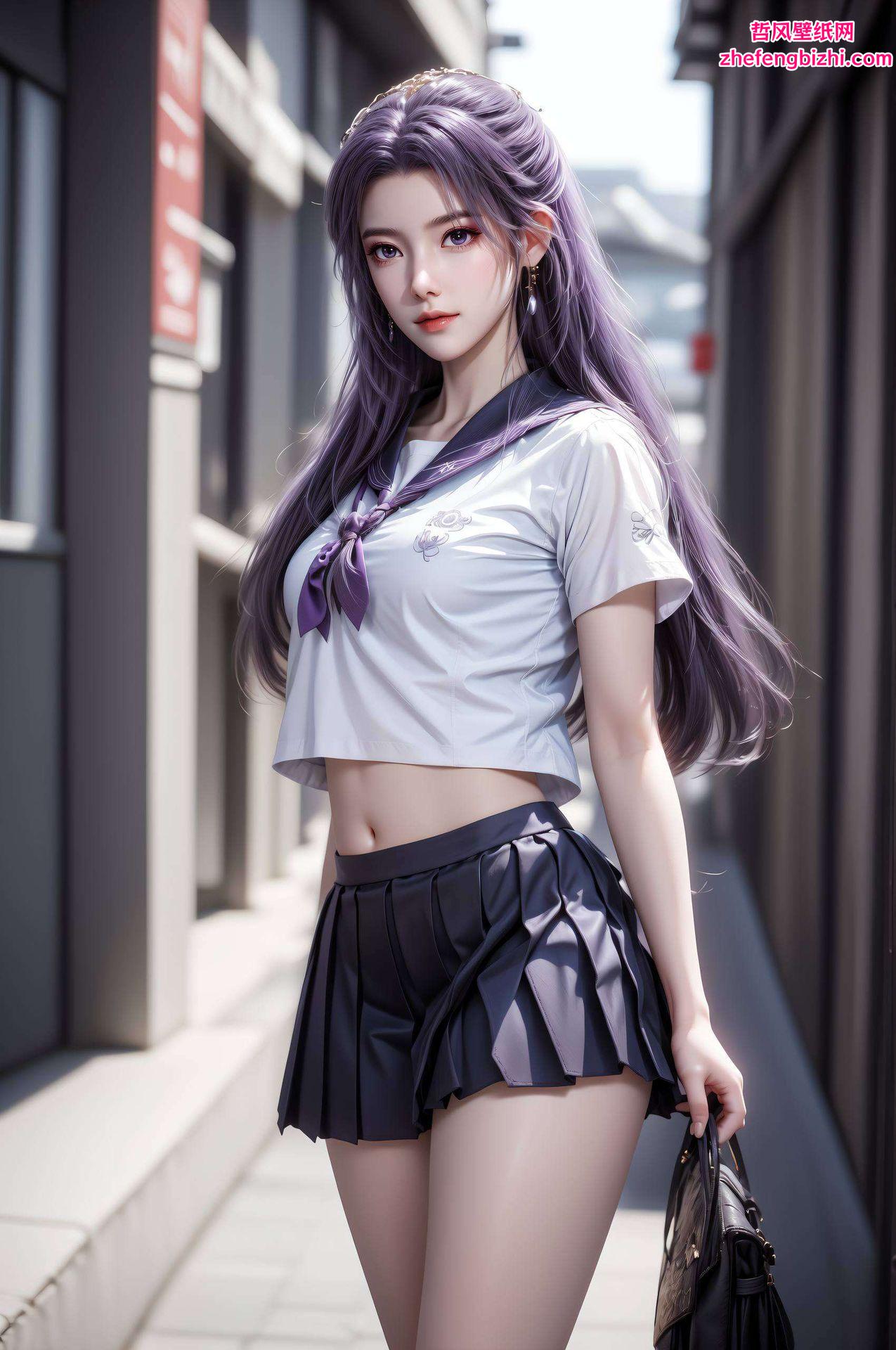 AI女主与ipad背景图片的绝美邂逅勾勒出动漫美女的灵动身姿