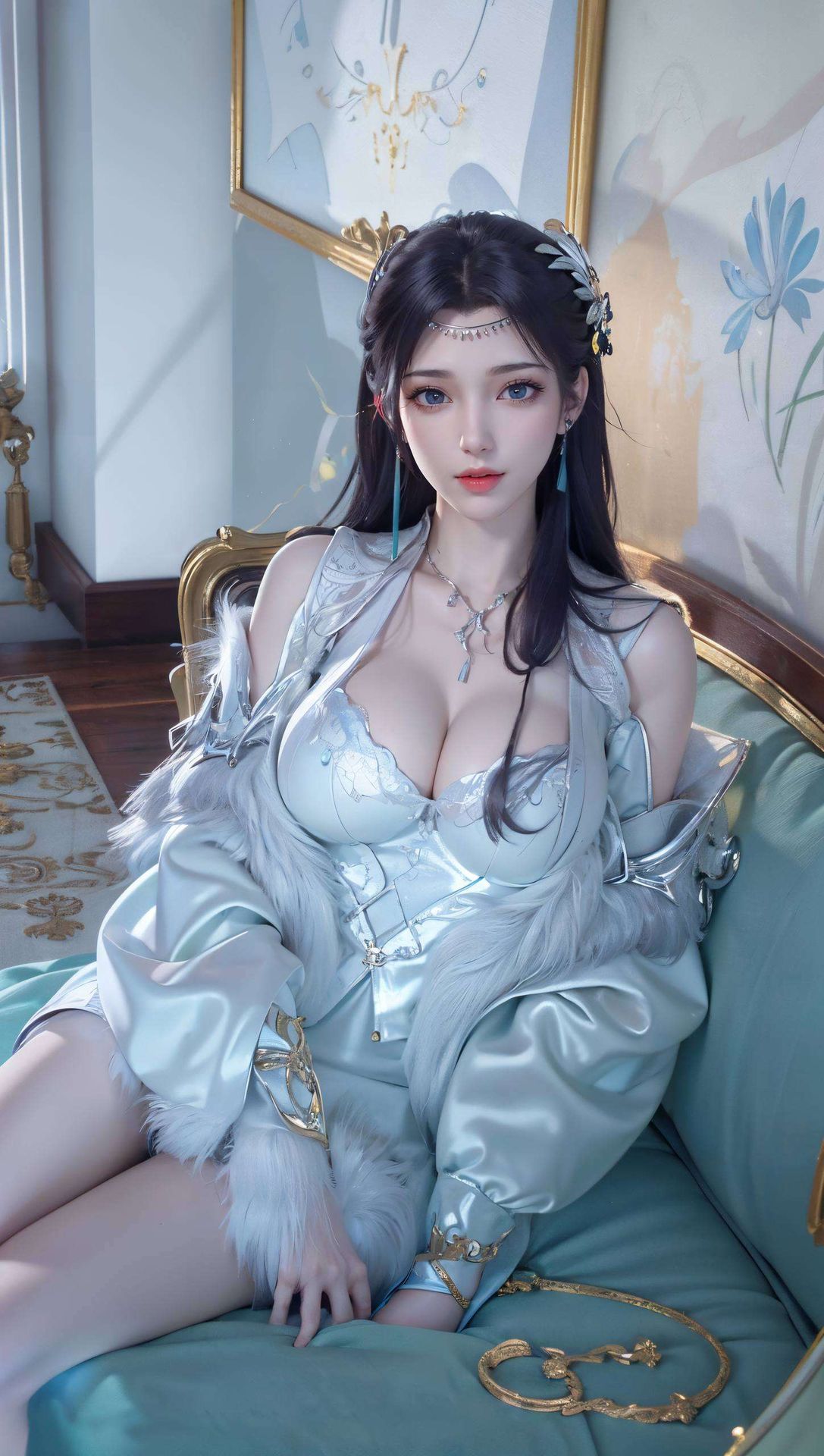 这款高清AI人物特写壁纸为你的电脑桌面增添一抹浪漫气息