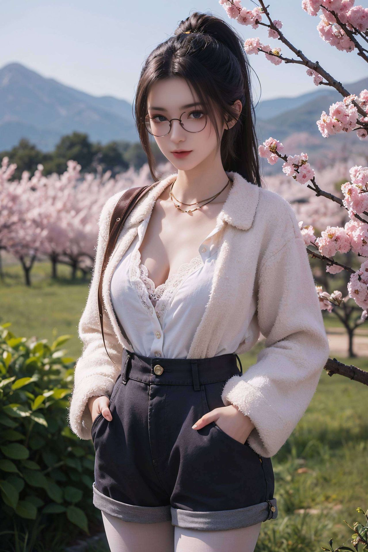 捏人图片中的她这款极简风格的桌面布置