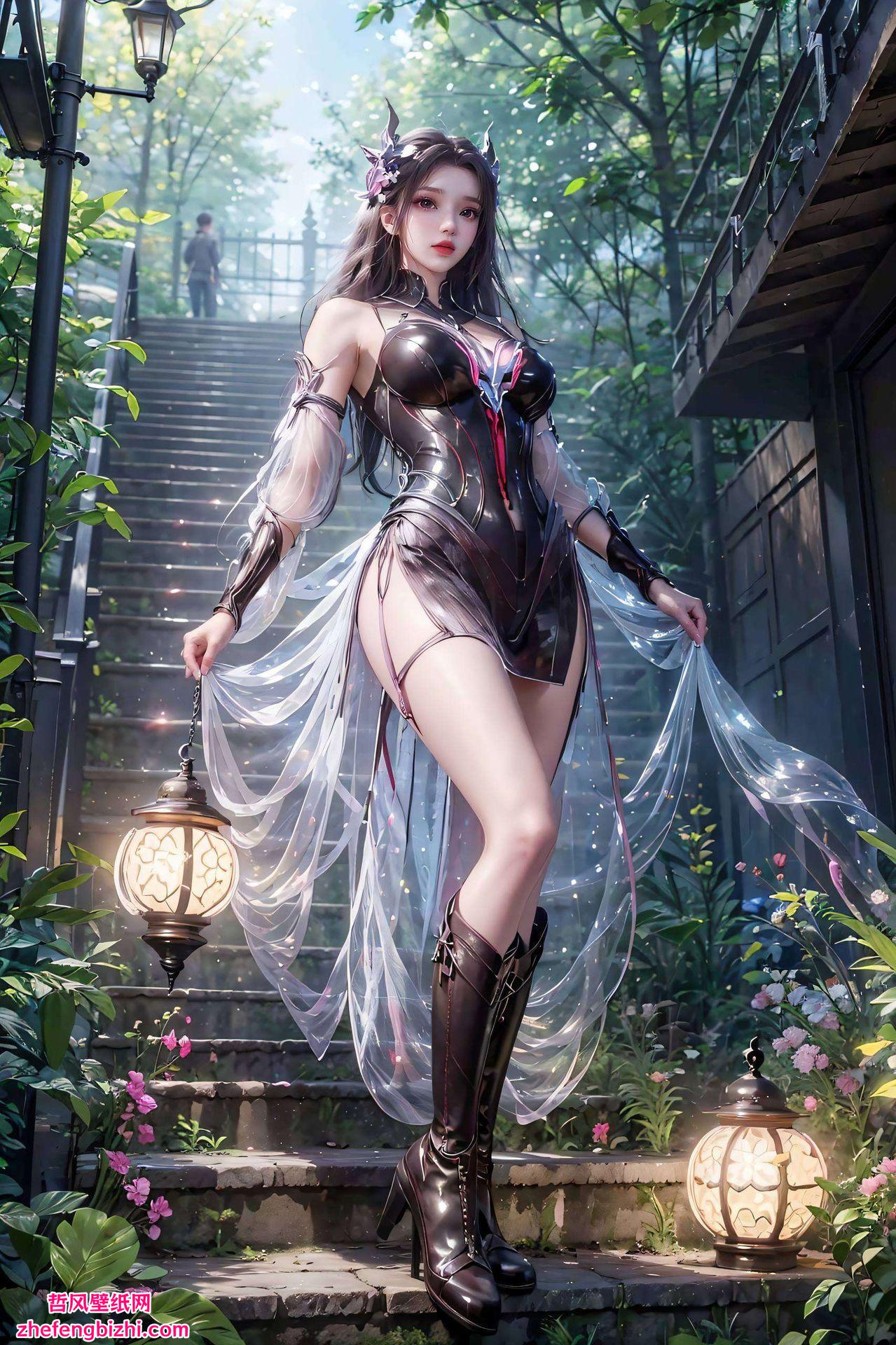 融合了赛博朋克元素朱竹清的形象生动活泼