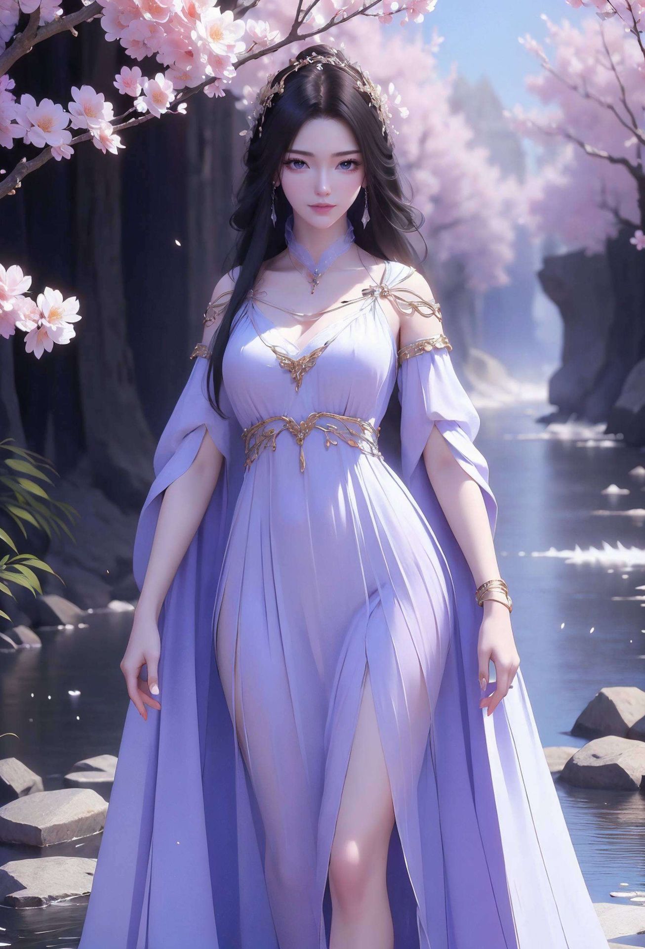 她静默独立令人沉醉