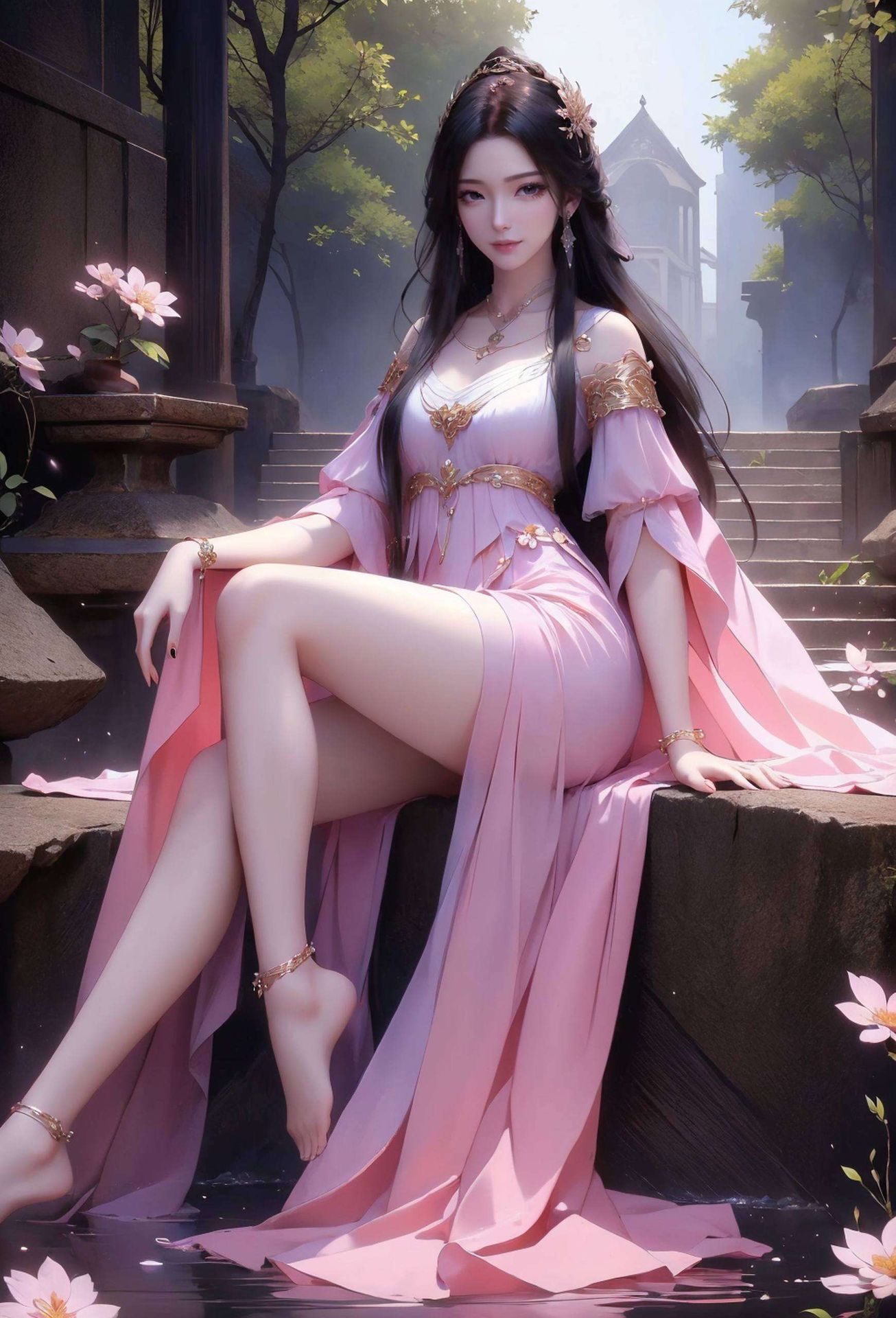 壁纸中的她眉眼含笑