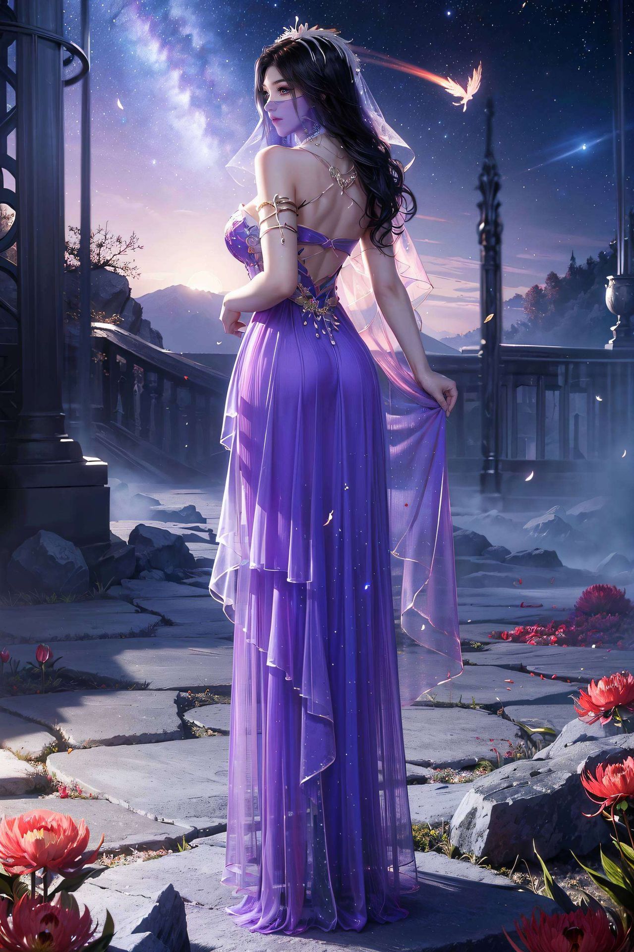 这款AI国漫美女渐变PC国漫女神唯美手机壁纸感受国漫之美