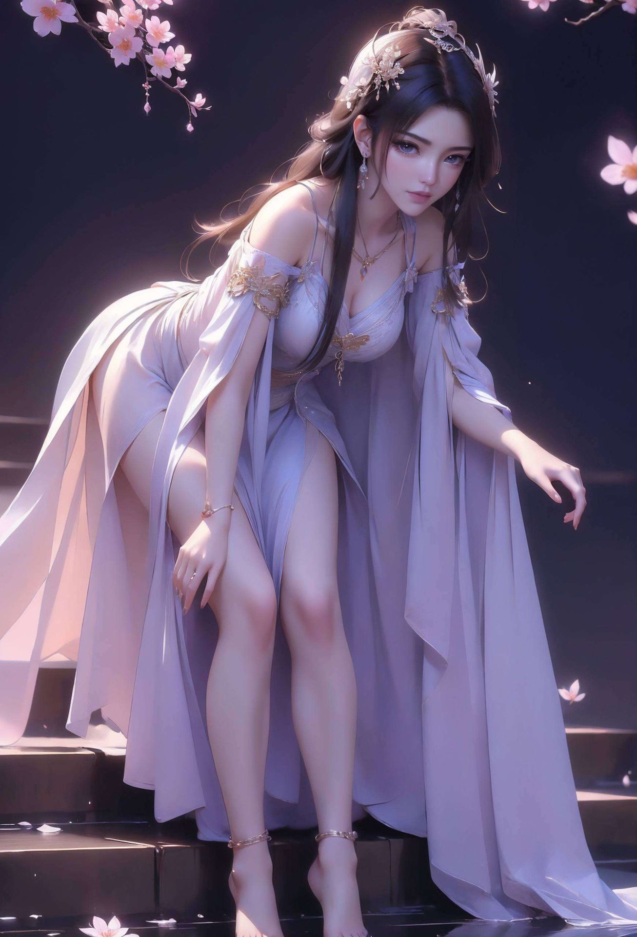 独特的国风元素邂逅国漫女神紫灵！高清壁纸微黄色调