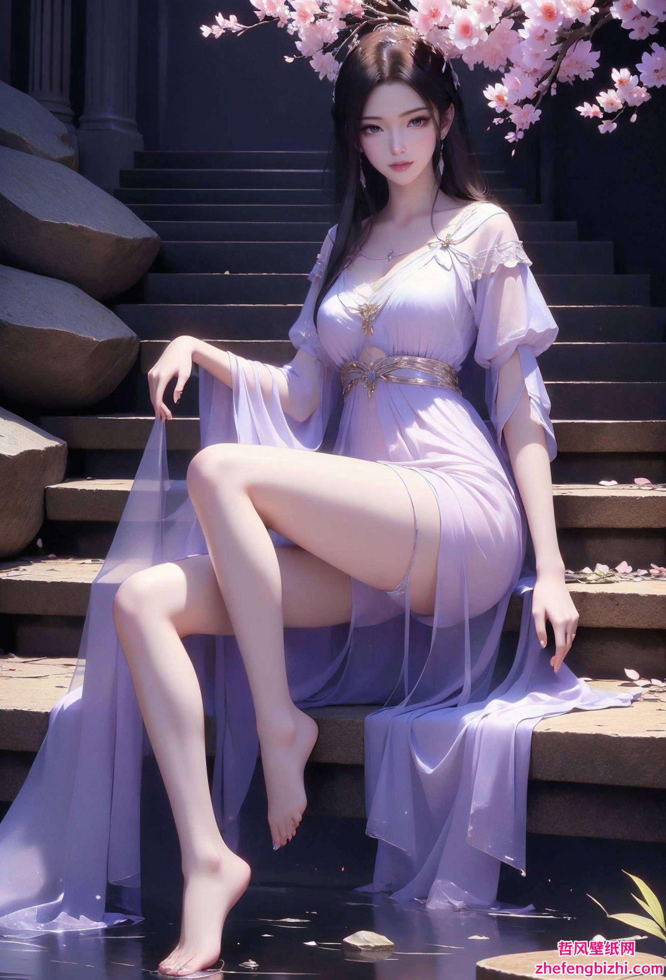 将国漫美女的魅力展现得淋漓尽致这款护眼壁纸油画手机壁纸