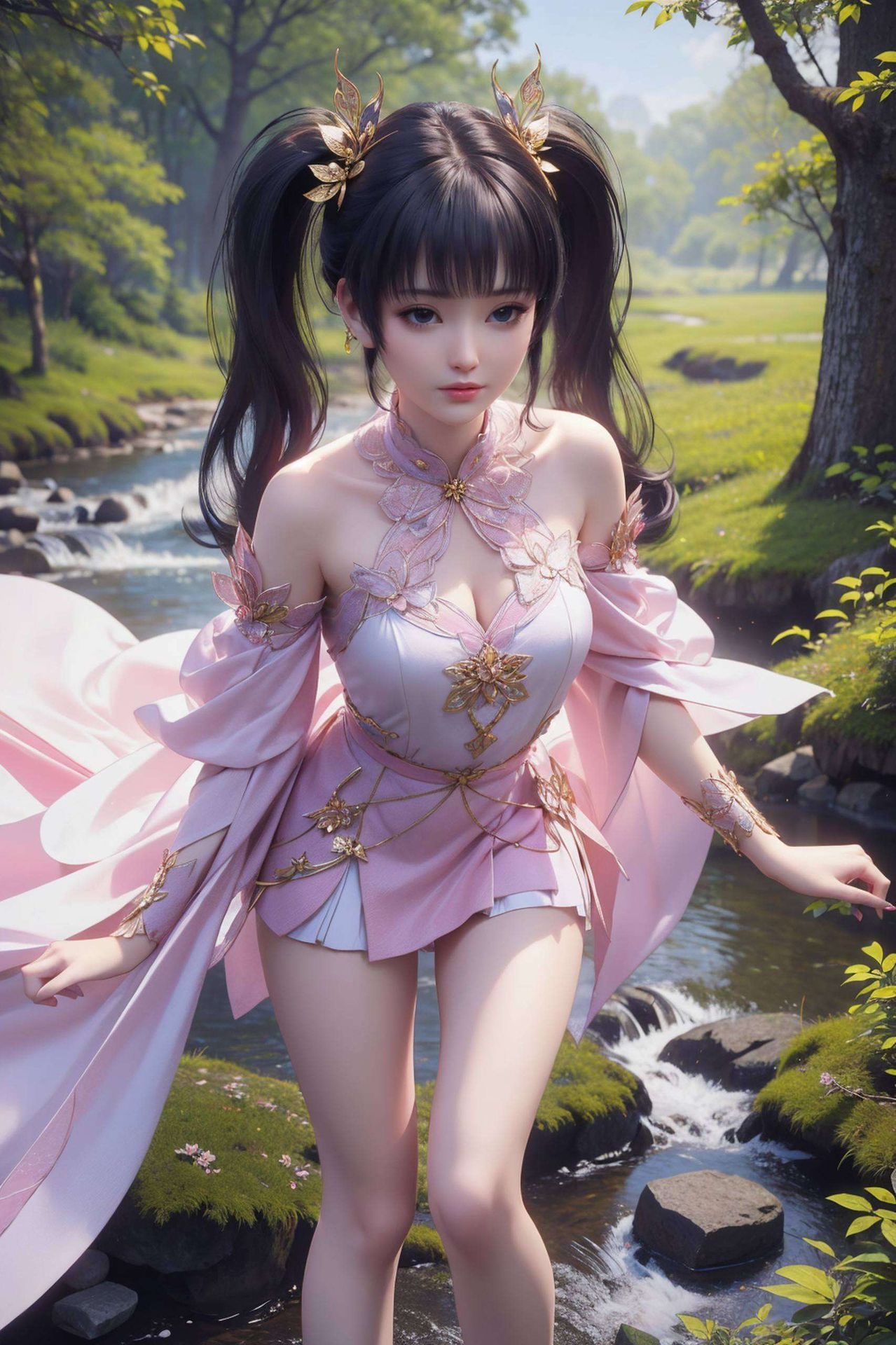 让你沉浸于梦幻般的视觉享受巧妙地将人物与背景相映成趣