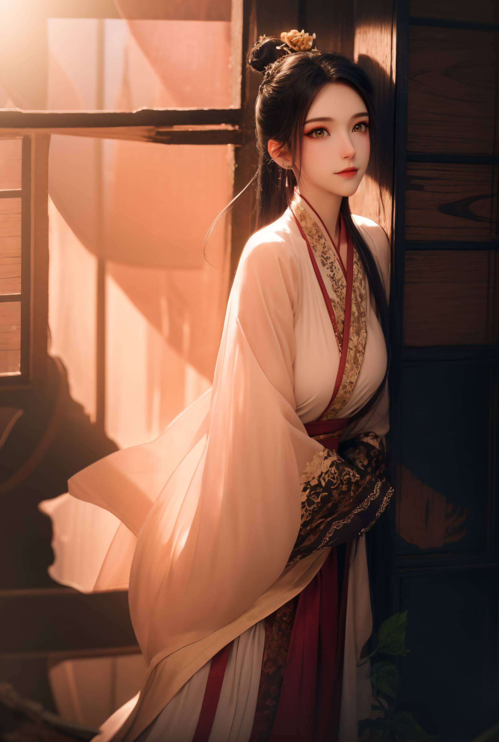 无论是细腻的笔触还是鲜明的色彩将她的美丽瞬间定格