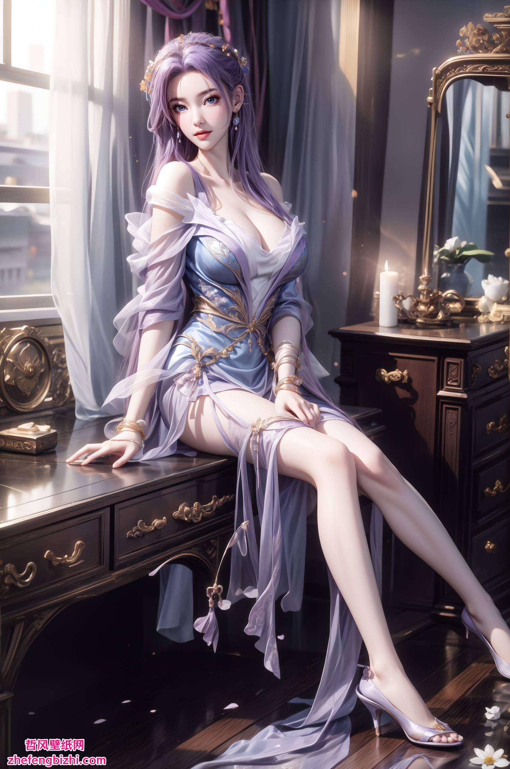 而这些免费的AIGC壁纸吸引着无数国漫女神和美女的目光