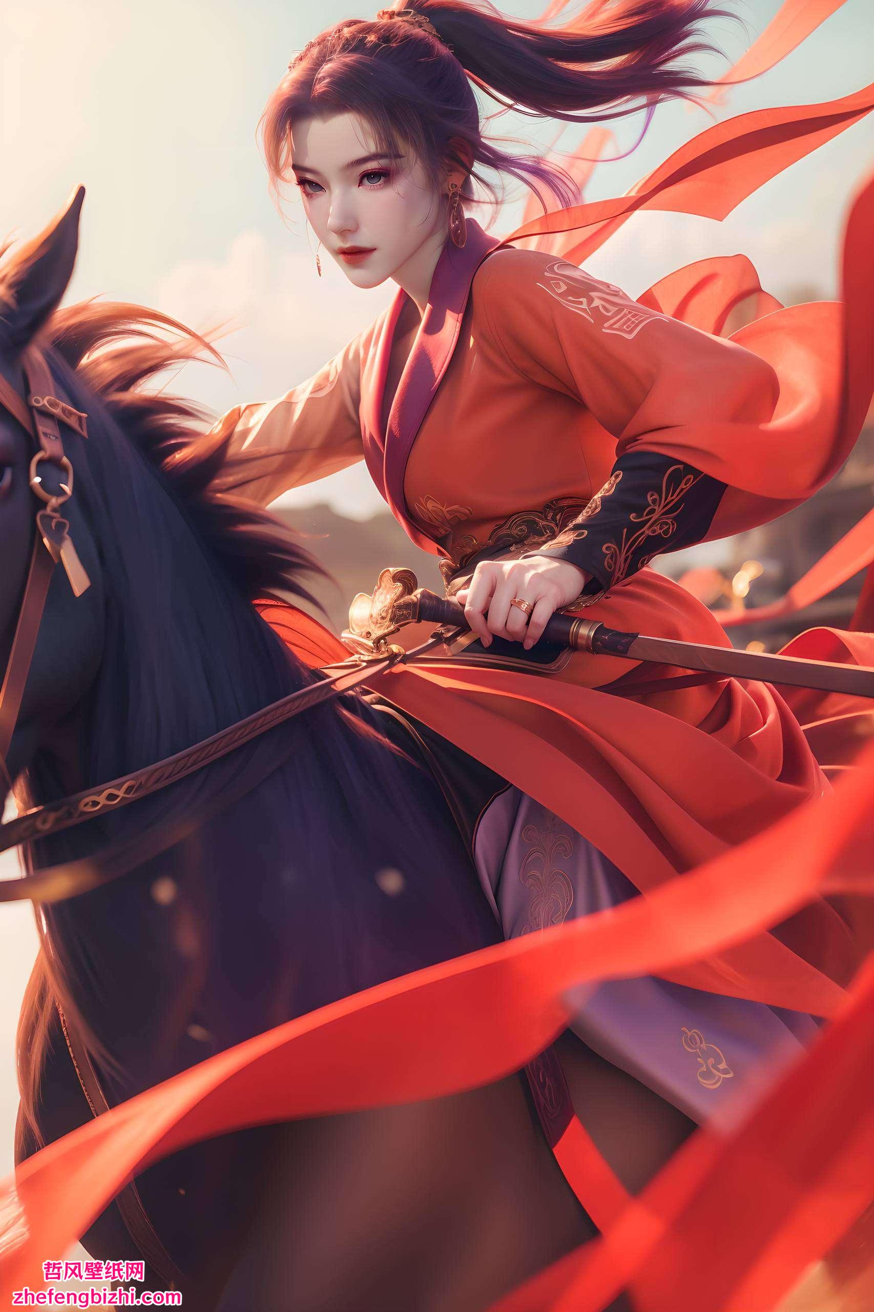 身姿挺拔长发飘飘