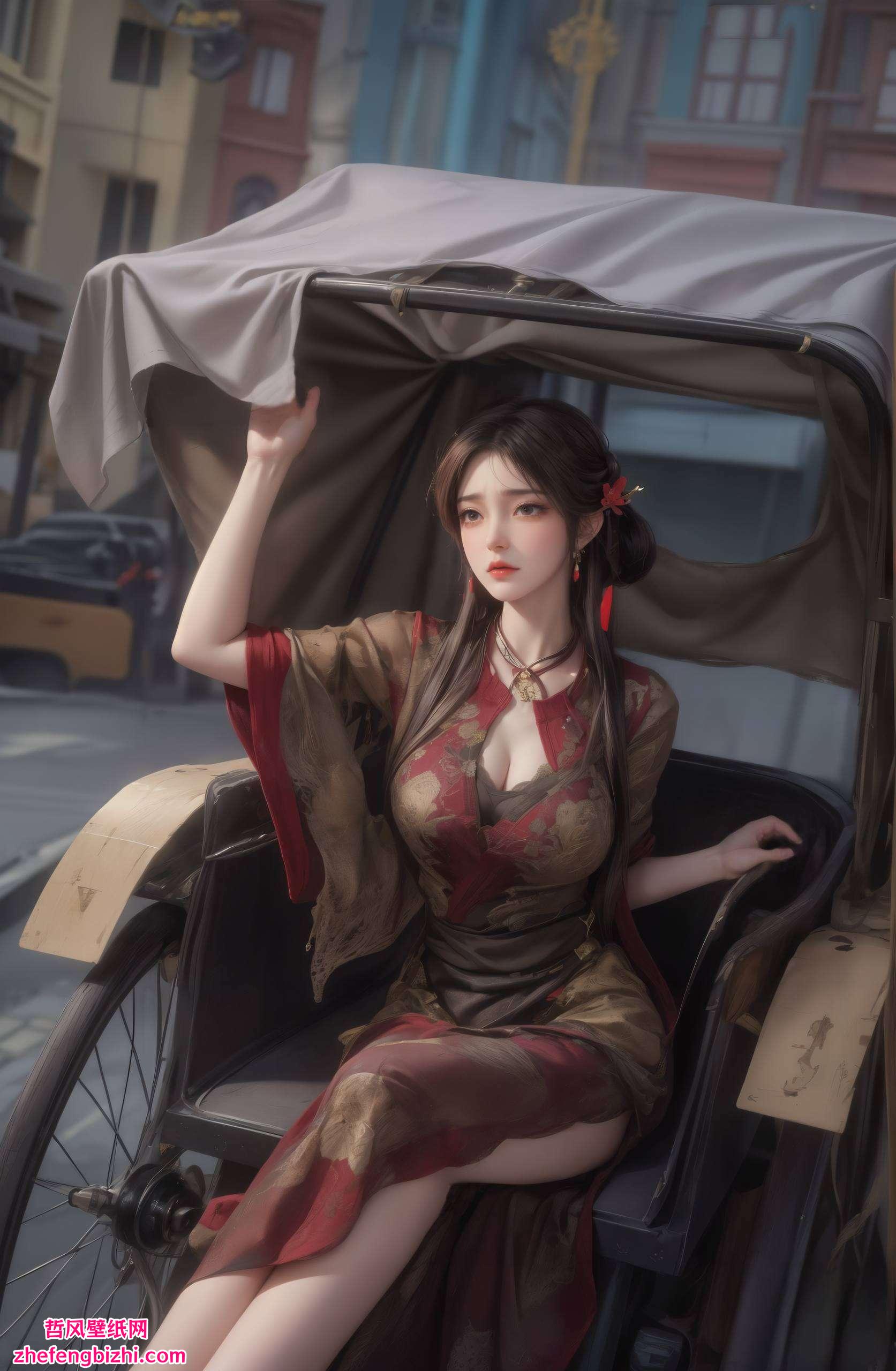 舞动着她那飘逸的衣袂就让我们一起沉浸在这款火灵儿貂蝉壁纸中