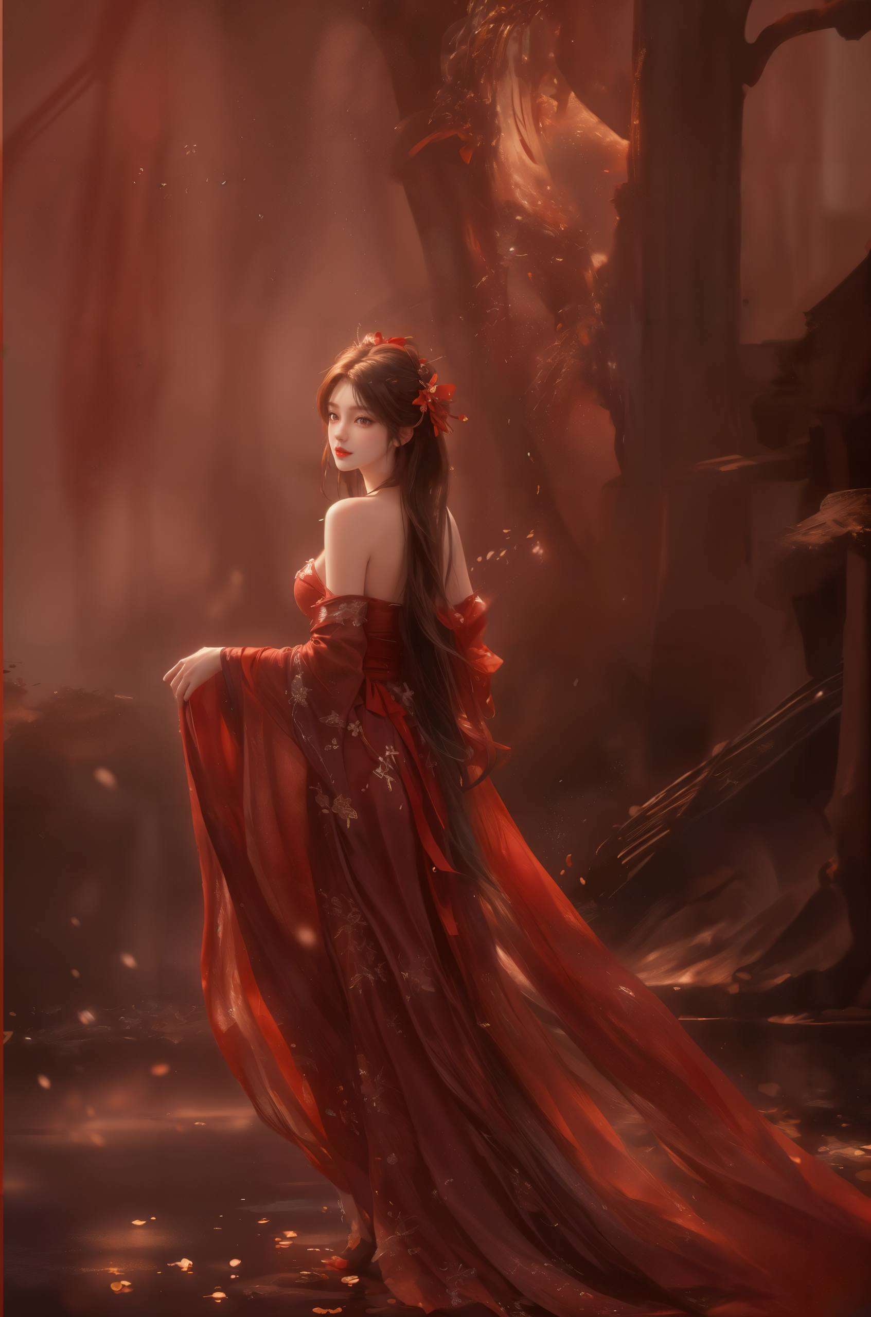 火灵儿那如火焰般跳跃的橙色长发宛如国漫中的女神