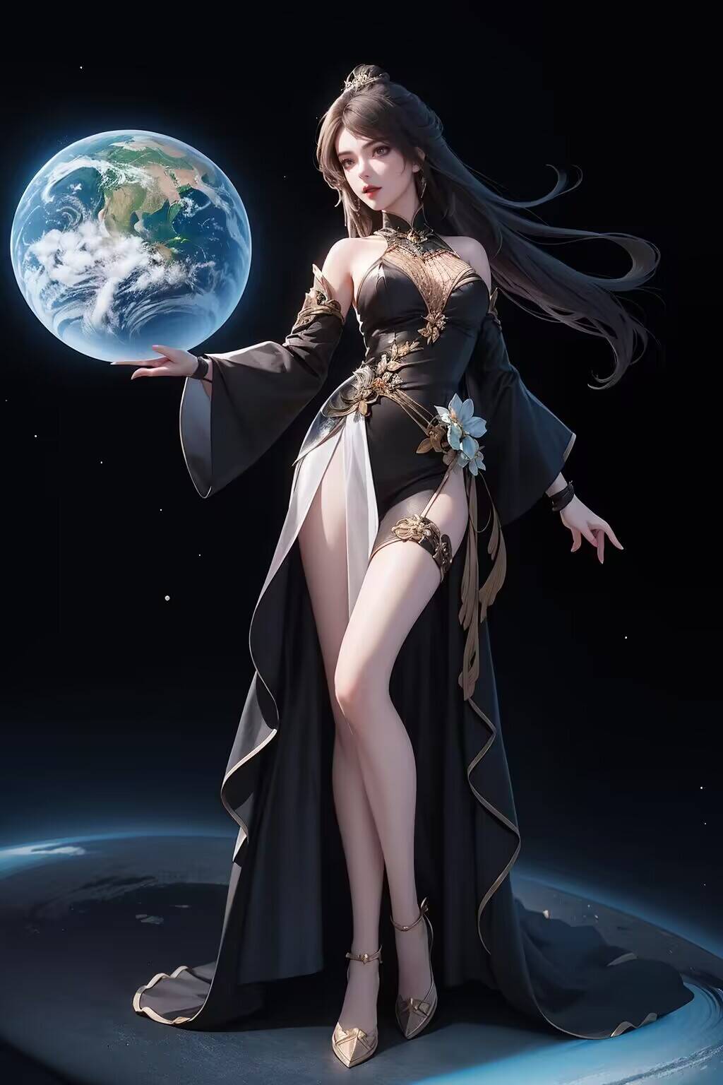 她的身影便成为了一幅幅令人陶醉的国漫壁纸身披黑袍