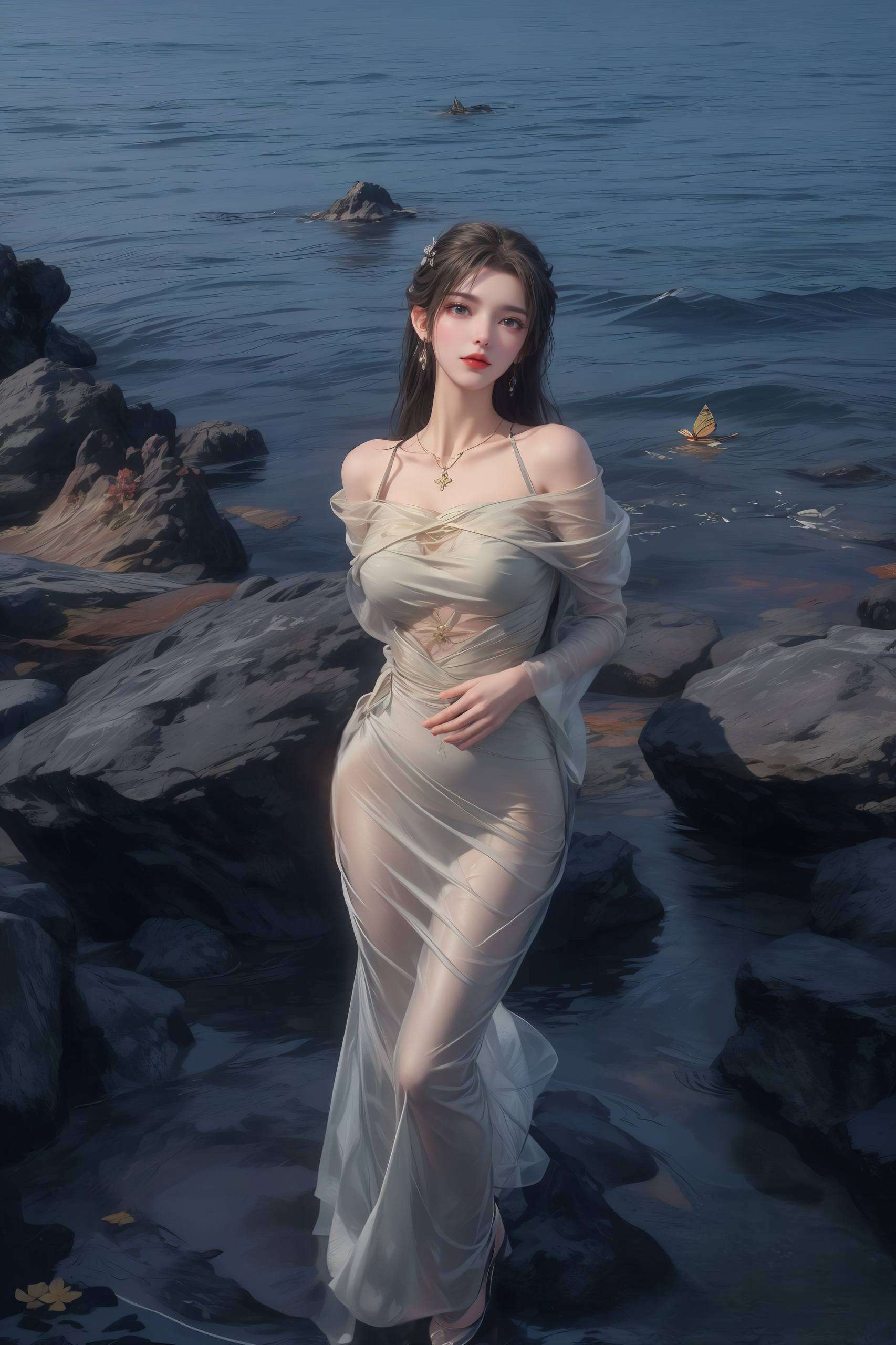 取自国漫完美世界中的女神清漪她的美如水波荡漾
