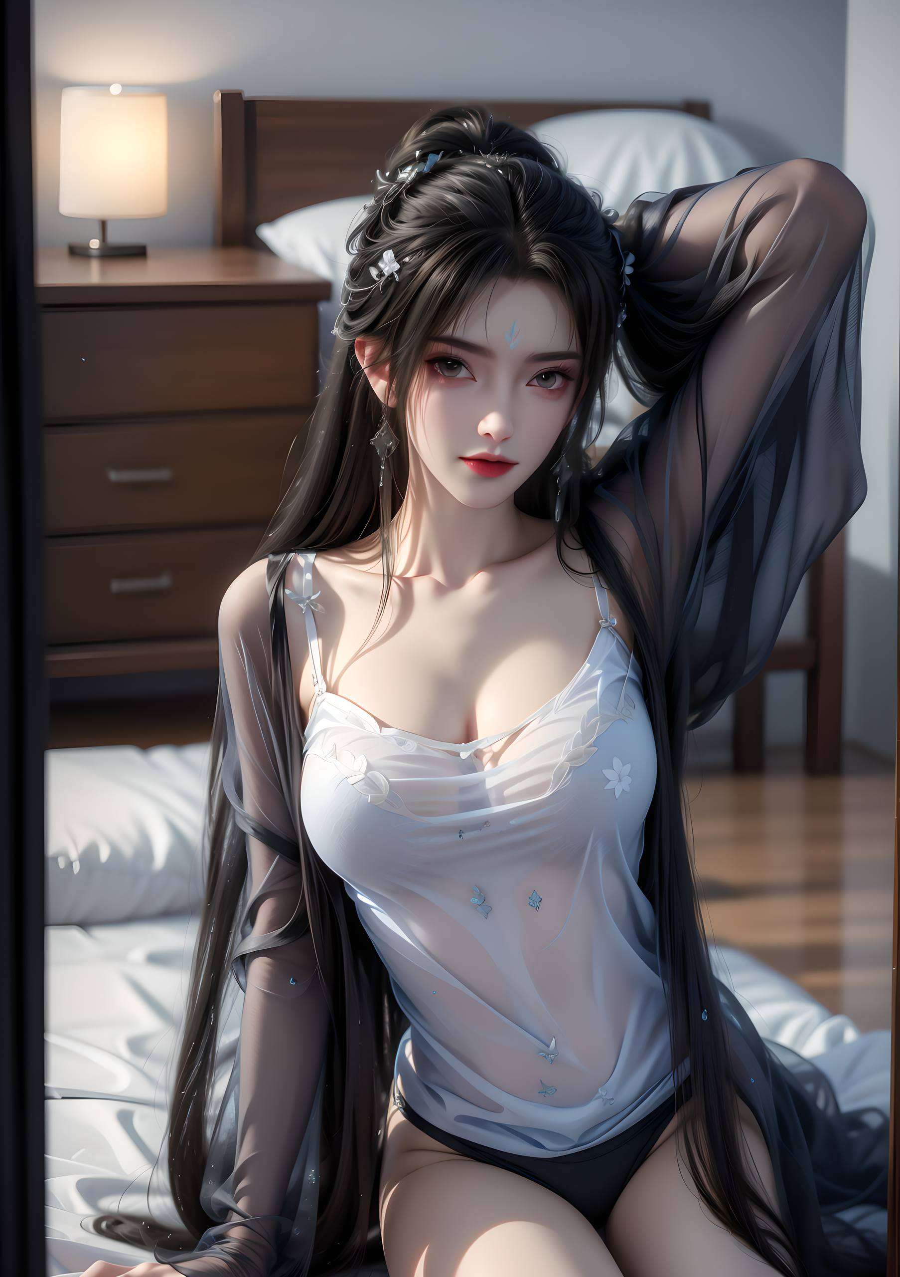 她的笑容如同国漫中的女神