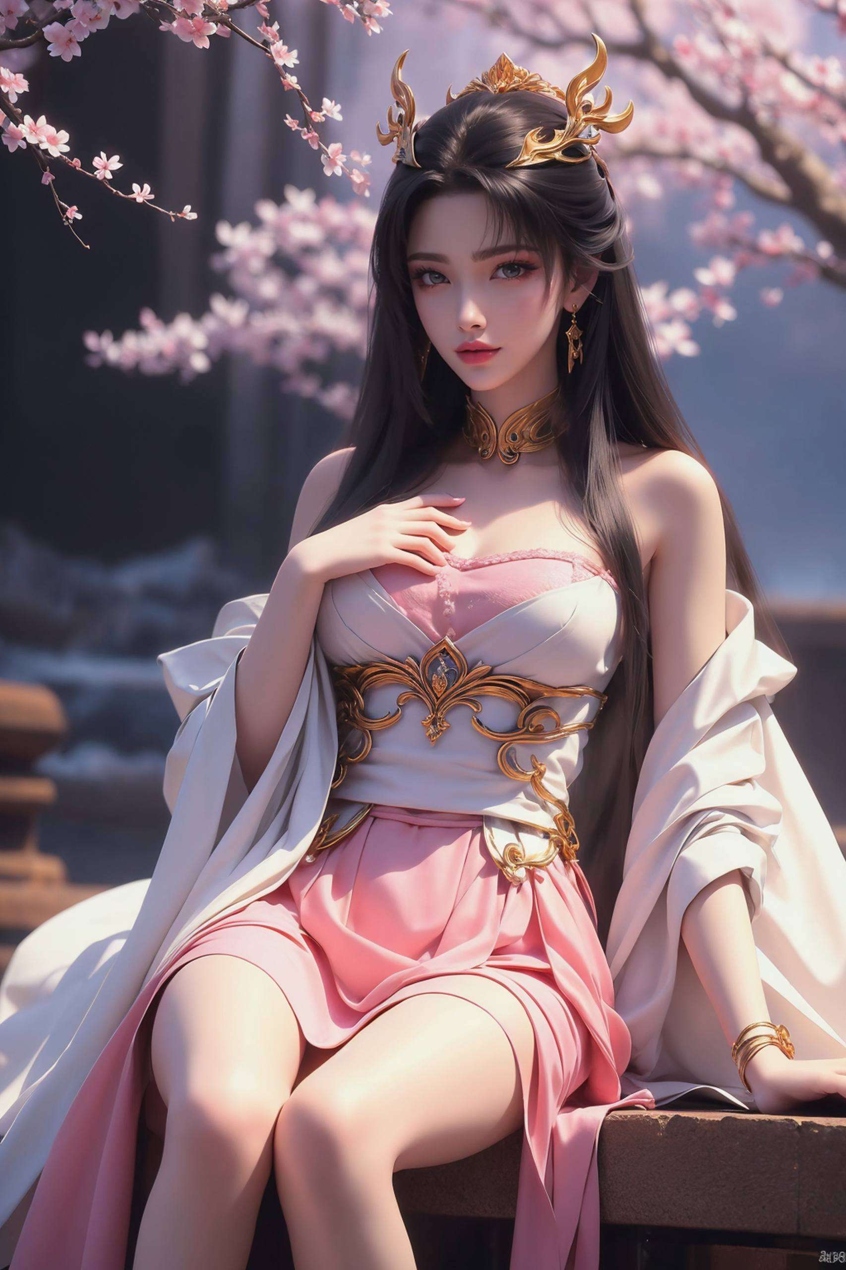 每一帧都是动漫美女的极致呈现紫色的幽雅背景中