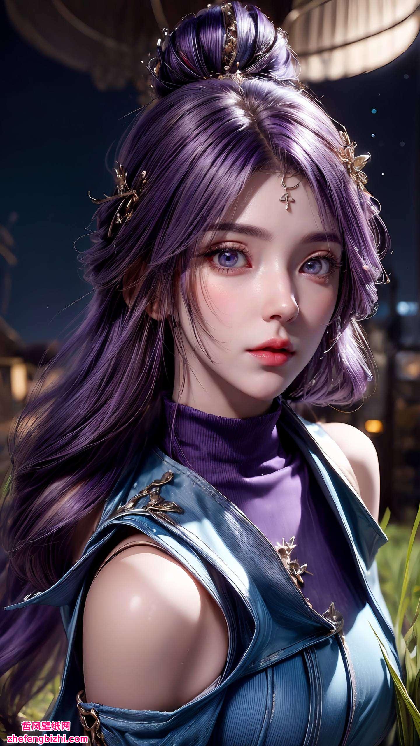 这款安卓桌面素材融合了国漫美女的柔美与玄幻元素的奇幻