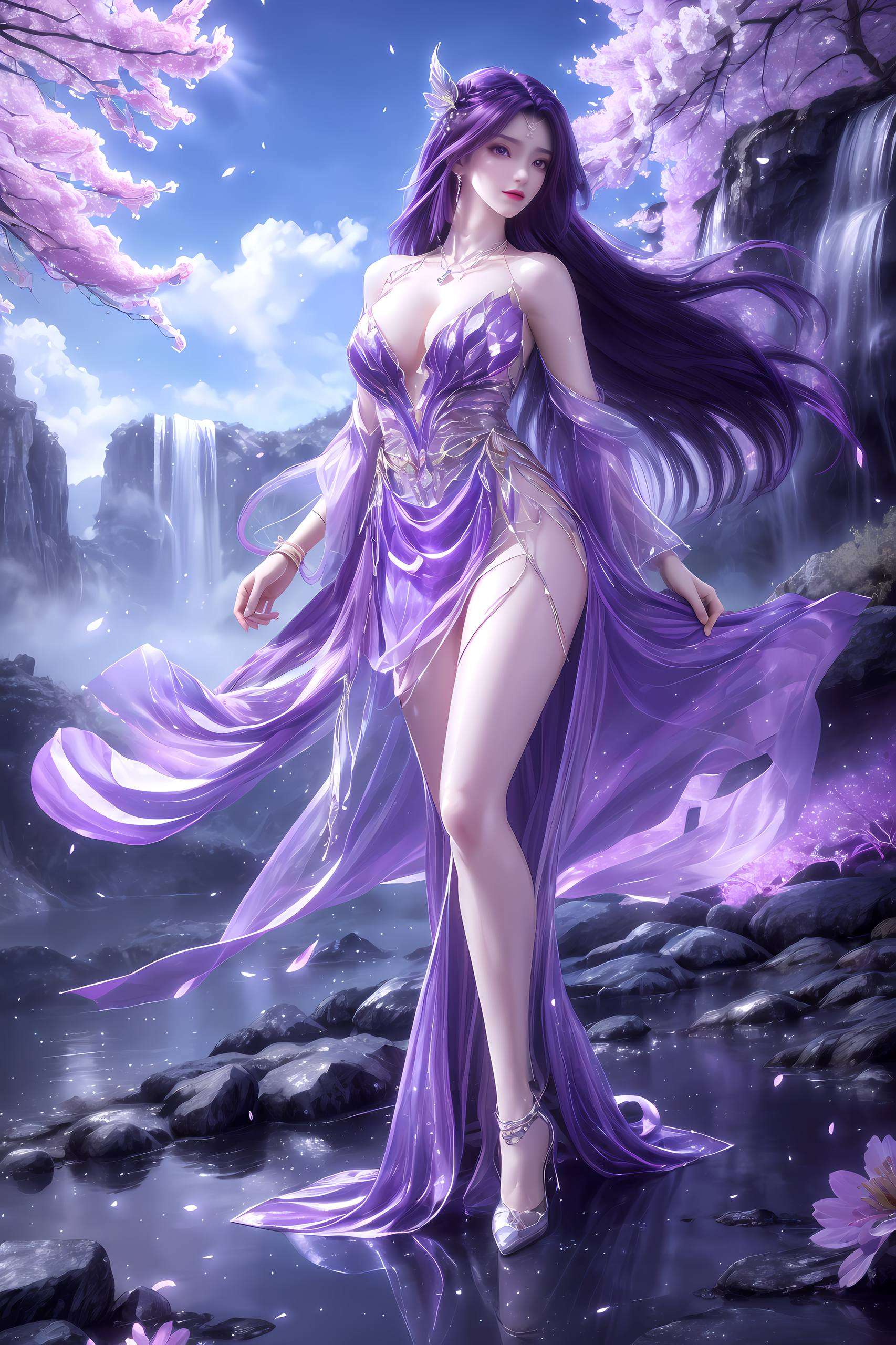 细腻的笔触描绘出国漫女神的独特魅力在这玄幻的国度里
