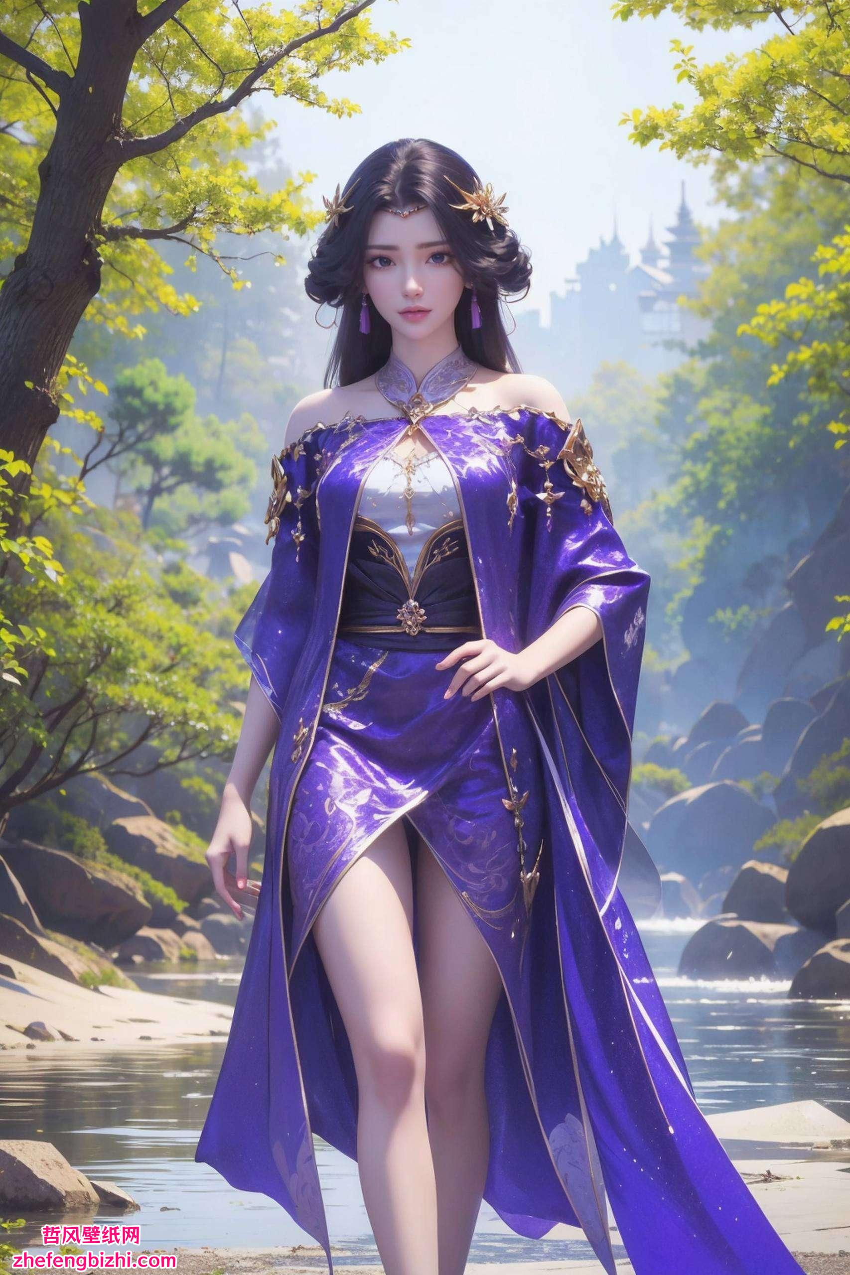 国漫女神的婉约风采为你的iPhone增添一份可爱与神秘