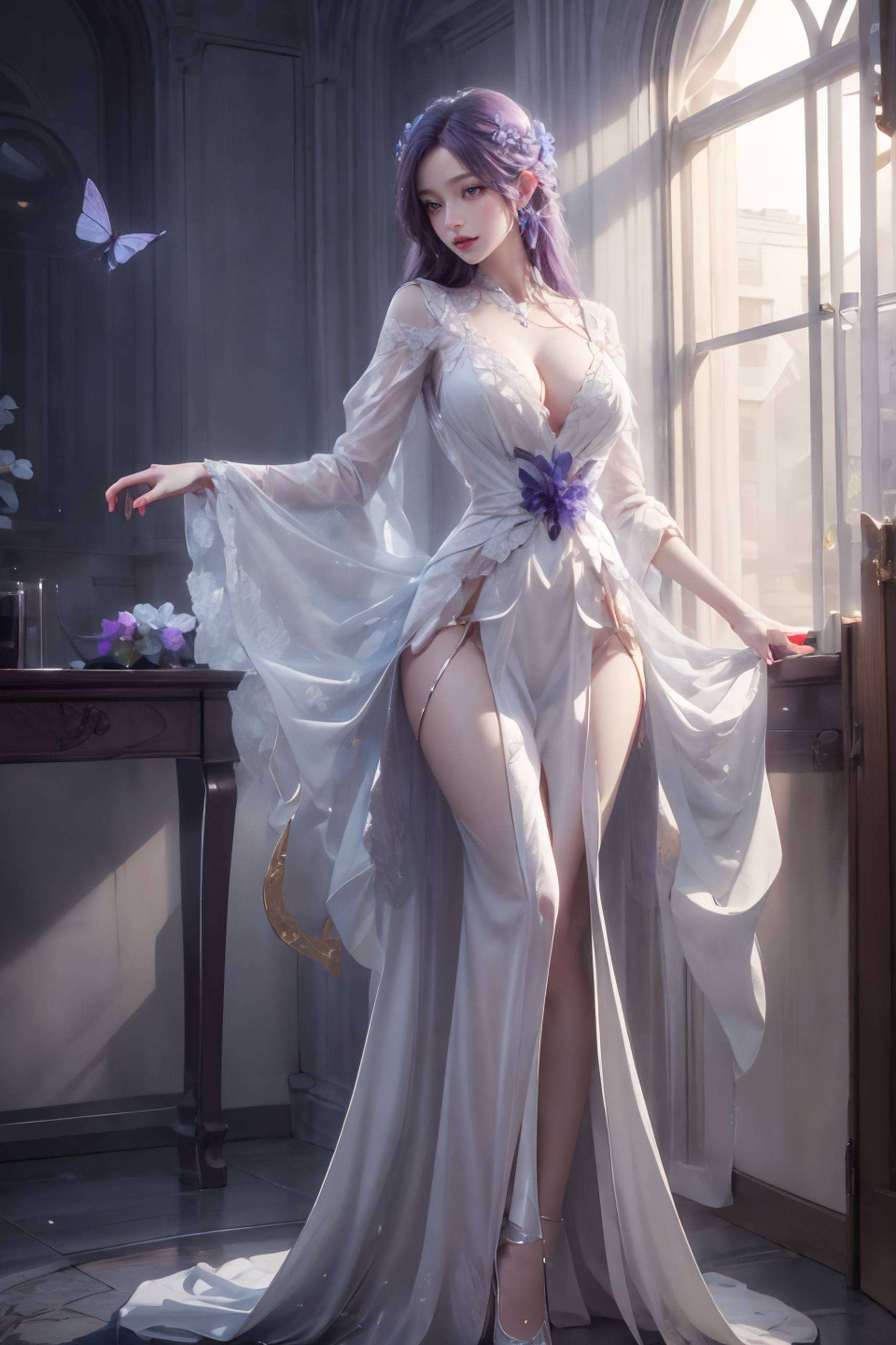 她是那片绚丽玄幻世界中的绝世美女拥有着令人惊叹的容颜与非凡的力量